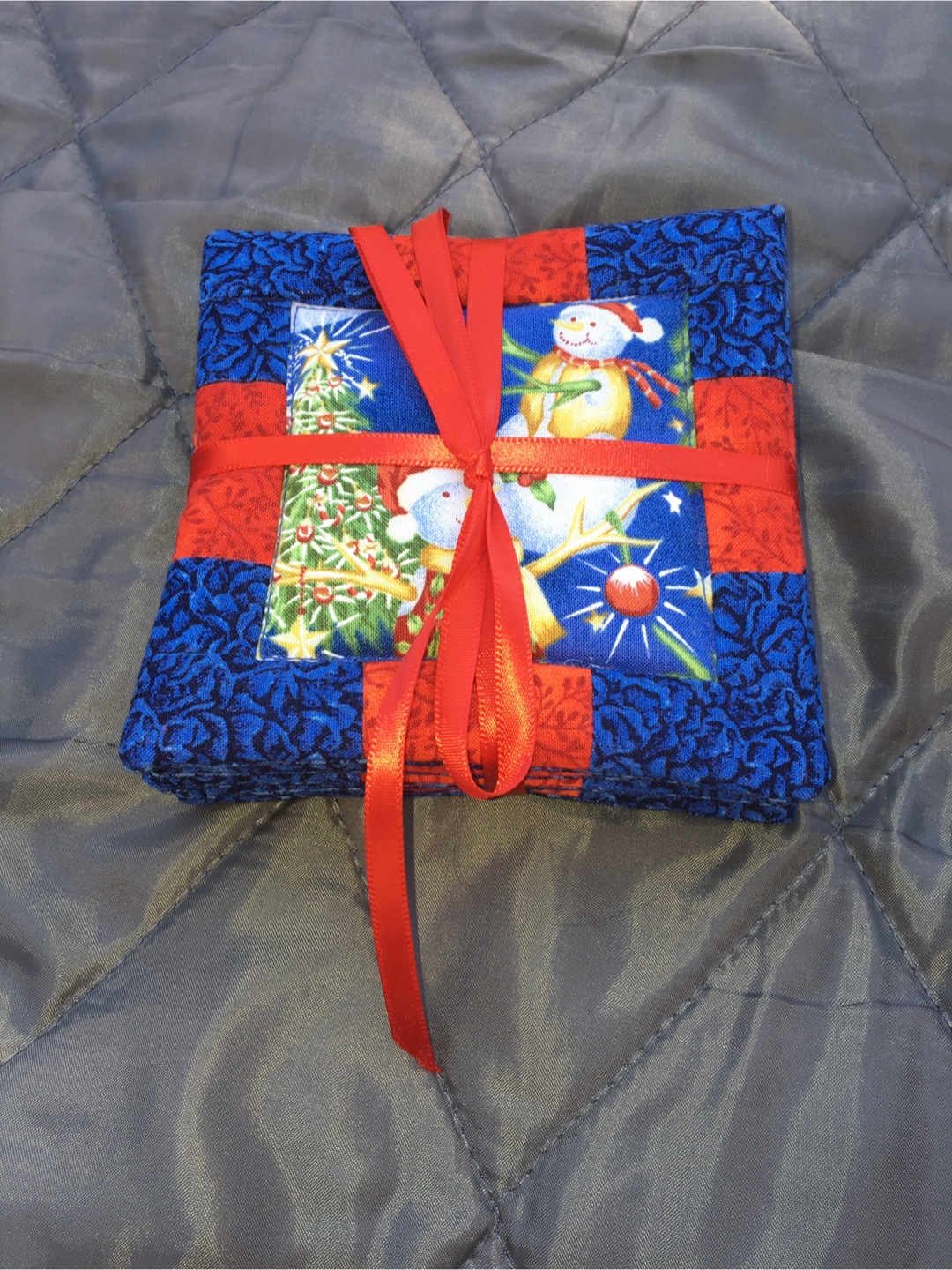 Handmade Christmas Coasters Set of Four