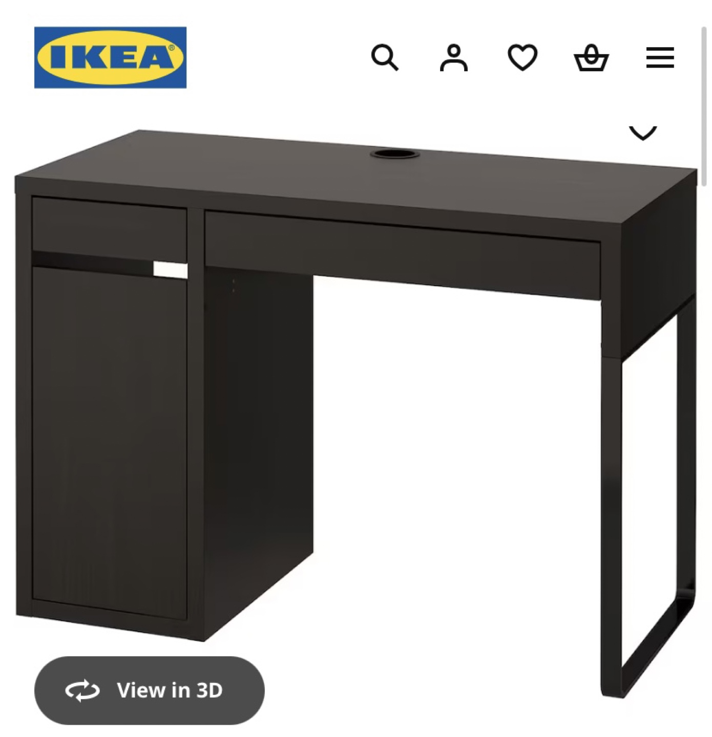 IKEA MICKE Desk - Black-Brown
