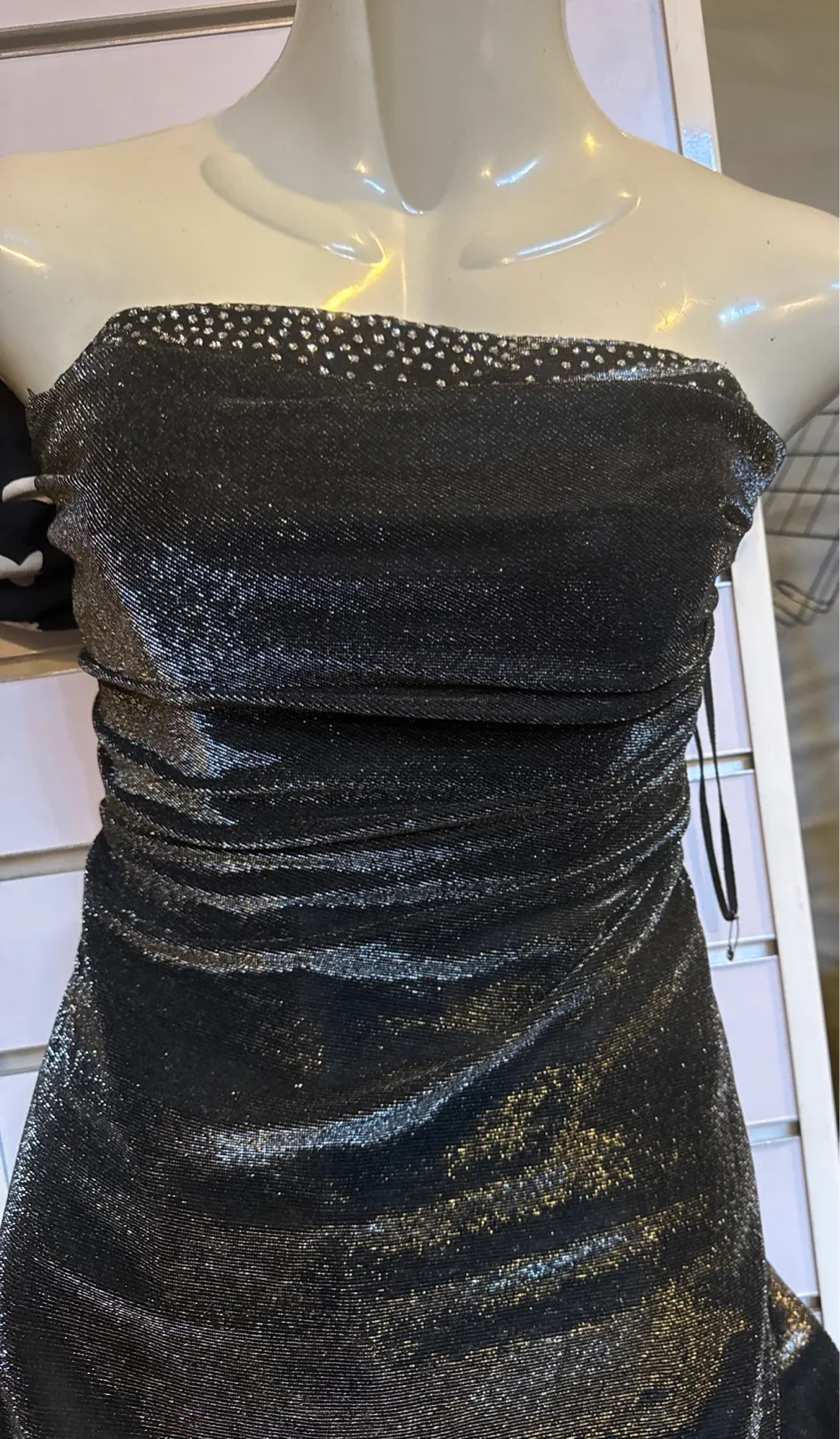 Gorgeous Black Sequin Strapless Maxi Dress thumbnail
