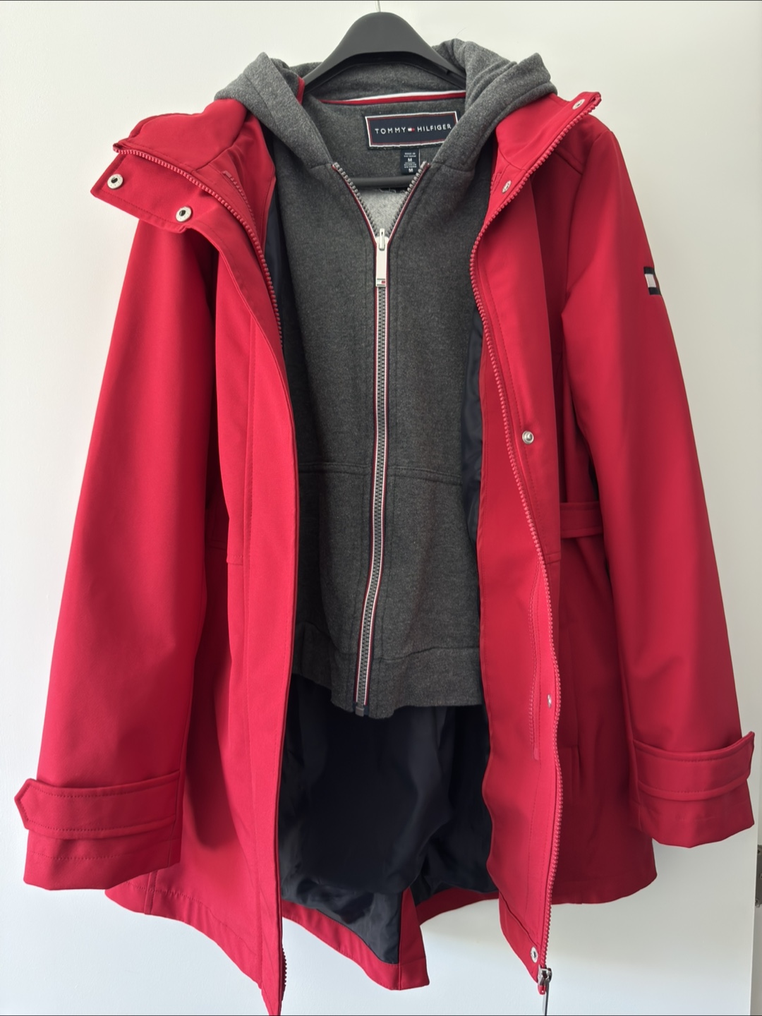 Tommy Hilfiger Red Hooded 2-in-1  Softshell Jacket - Size M - photo 2