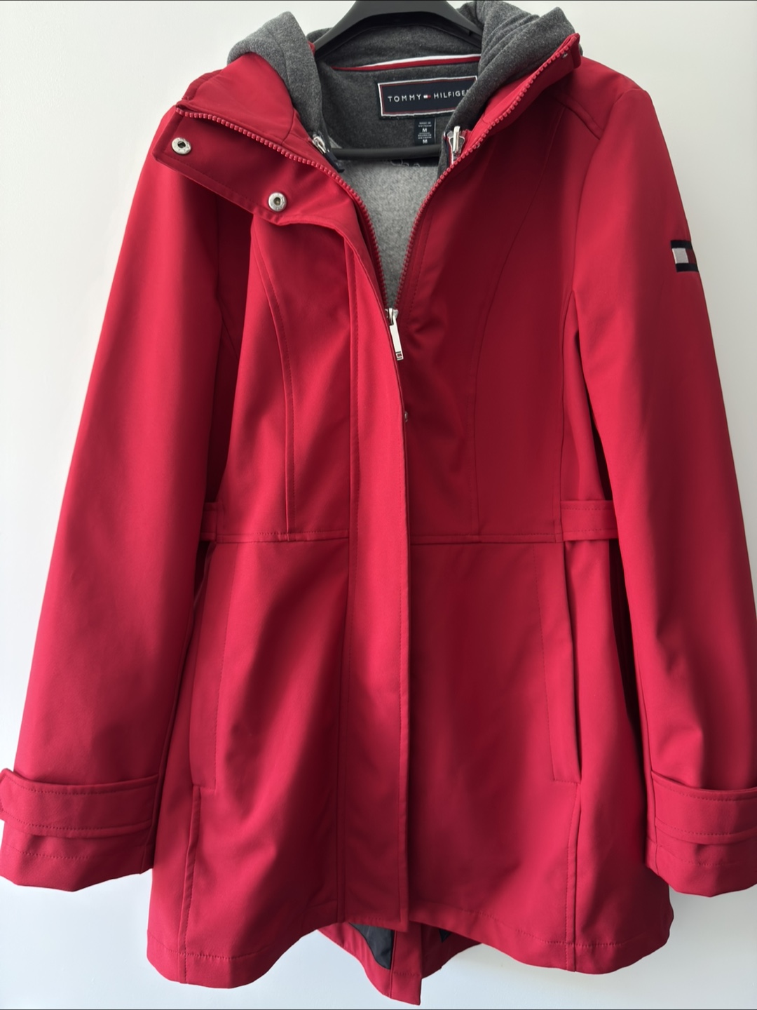Tommy Hilfiger Red Hooded 2-in-1  Softshell Jacket - Size M