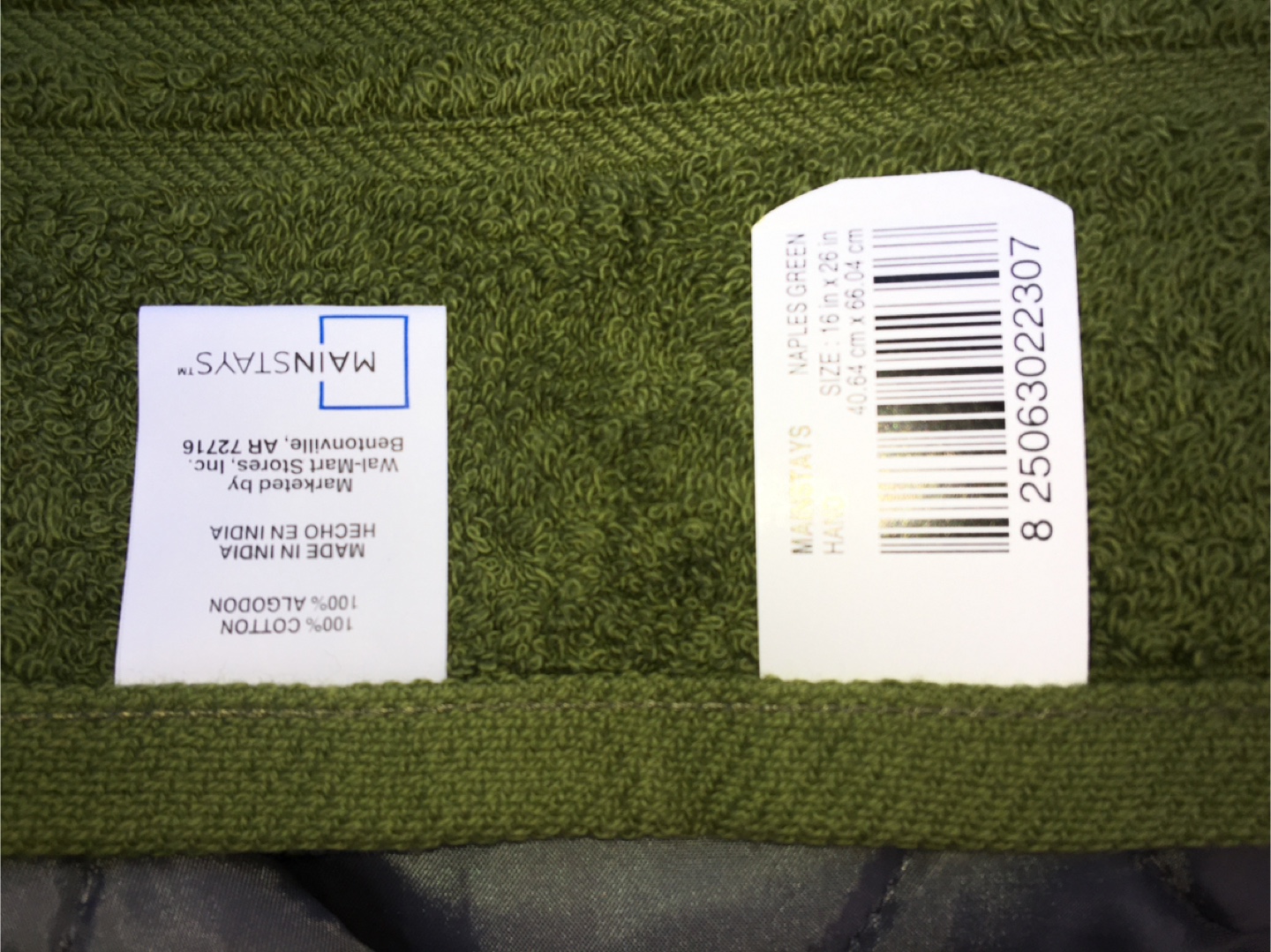 Mainstays Olive Green Hand Towel - photo 2