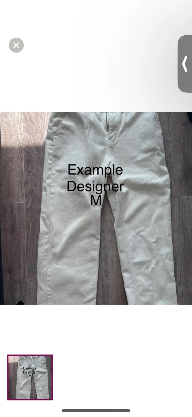 Example Designer Beige Pants - Size M thumbnail