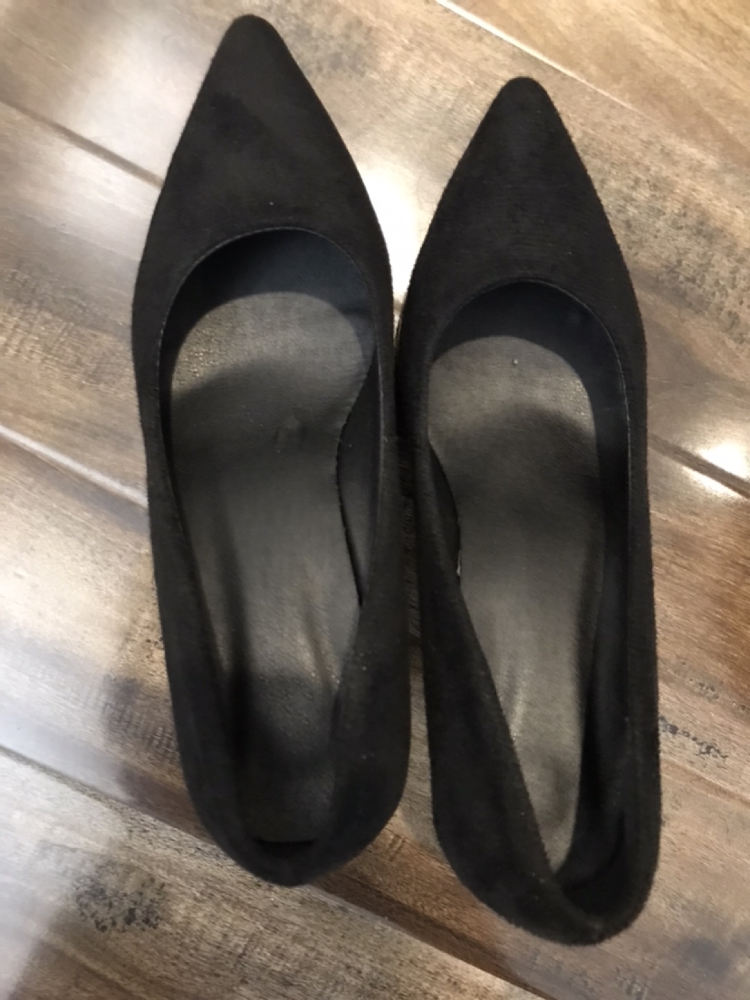 Black Suede Pointed-Toe Heels