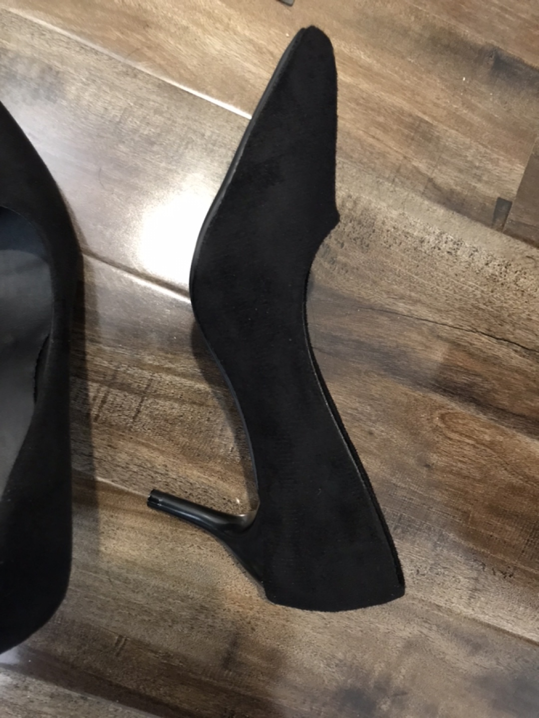 Black Suede Pointed-Toe Heels - photo 2