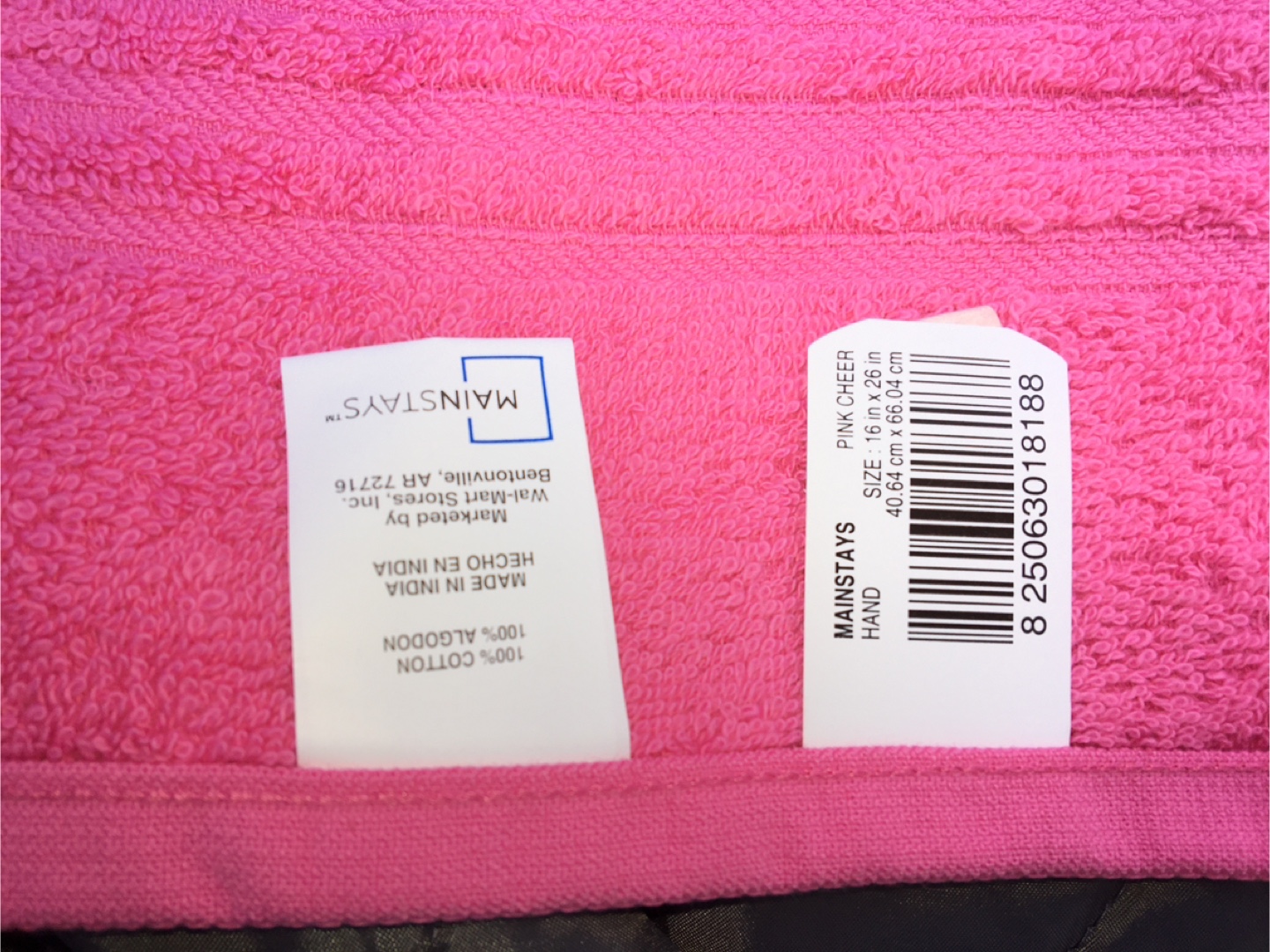 Pink Hand Towel with Decorative Border - photo 2