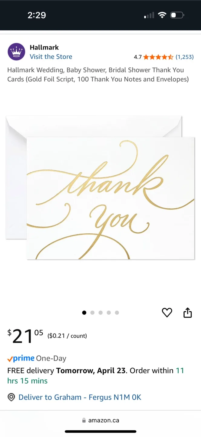 100 Hallmark Thank You Cards thumbnail