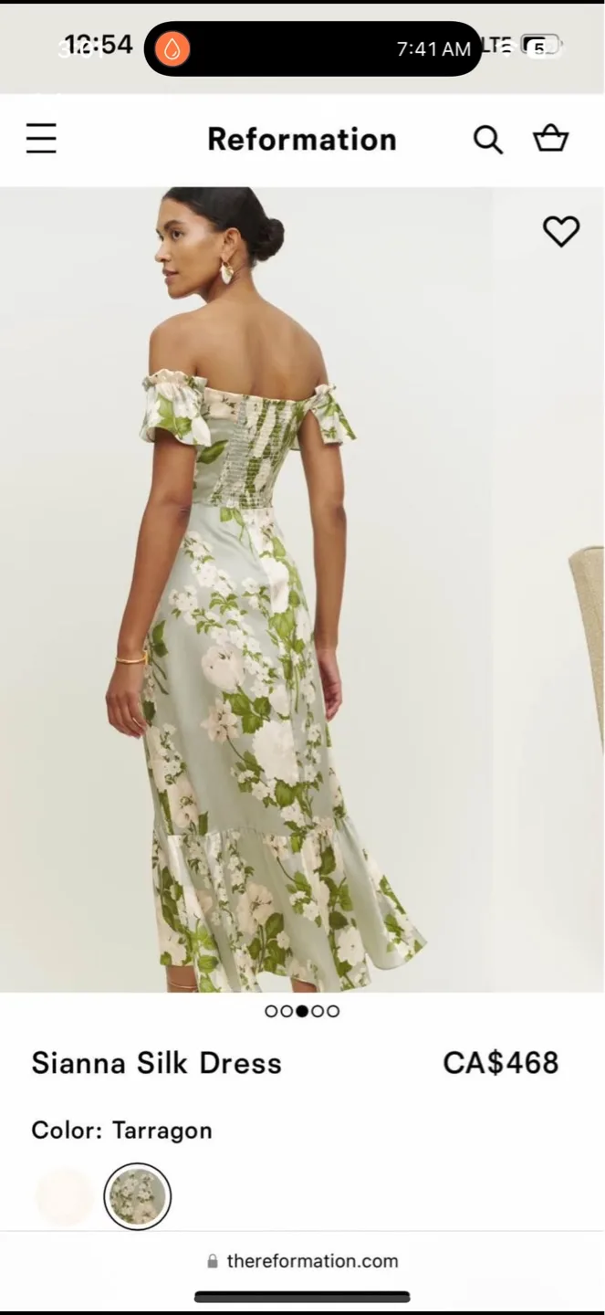 Reformation Sianna Silk Dress - IVORY image indicator(3)