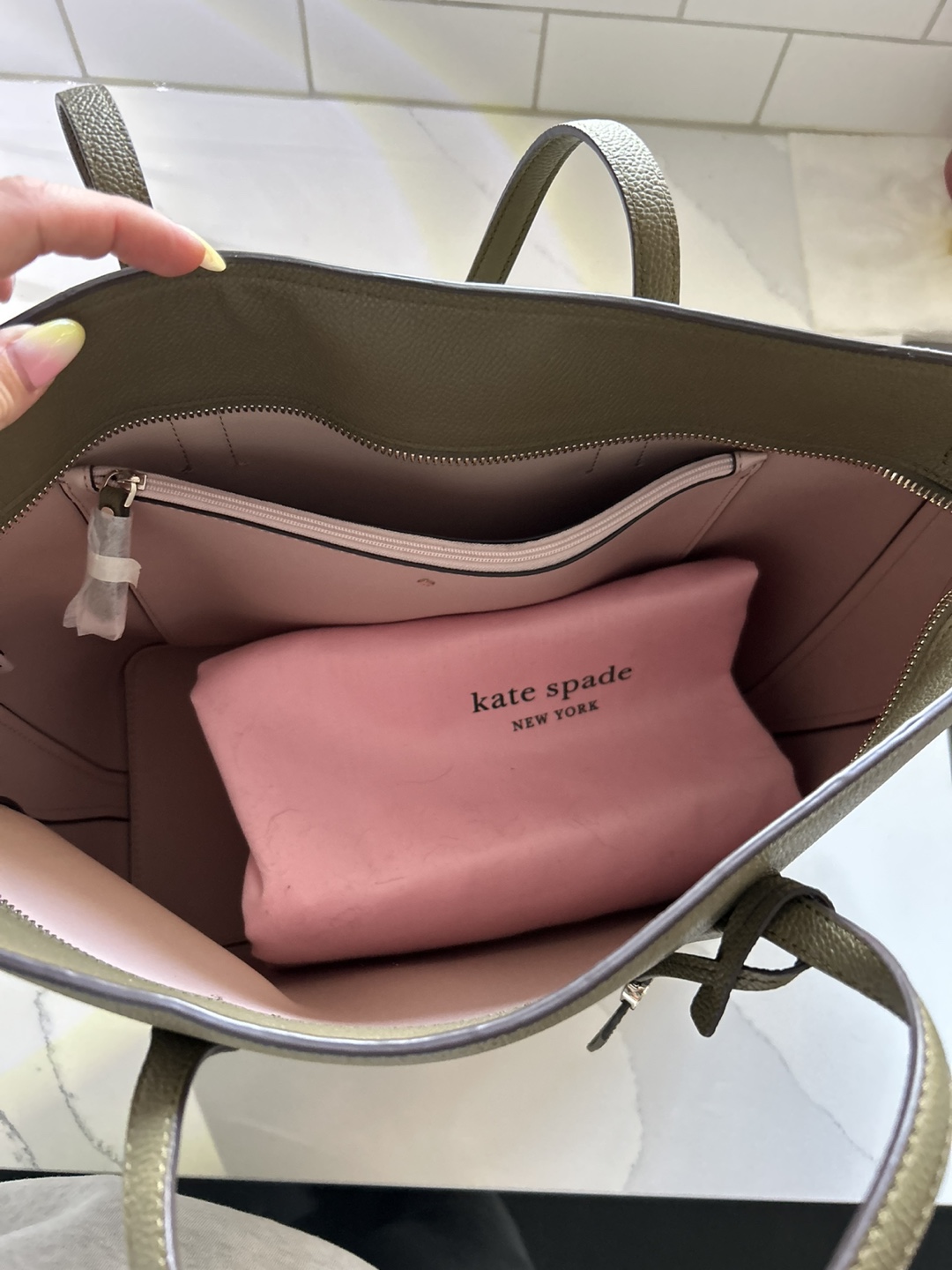 Kate Spade Olive Green Tote Bag NEW - photo 4