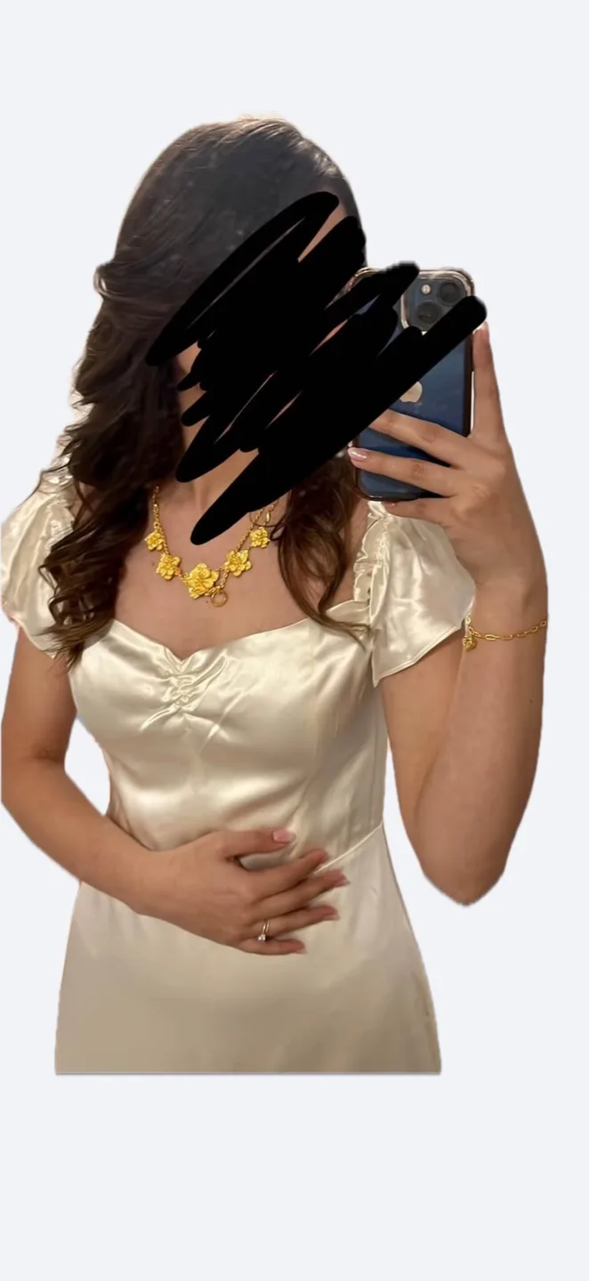 Reformation Sianna Silk Dress - IVORY image indicator(2)