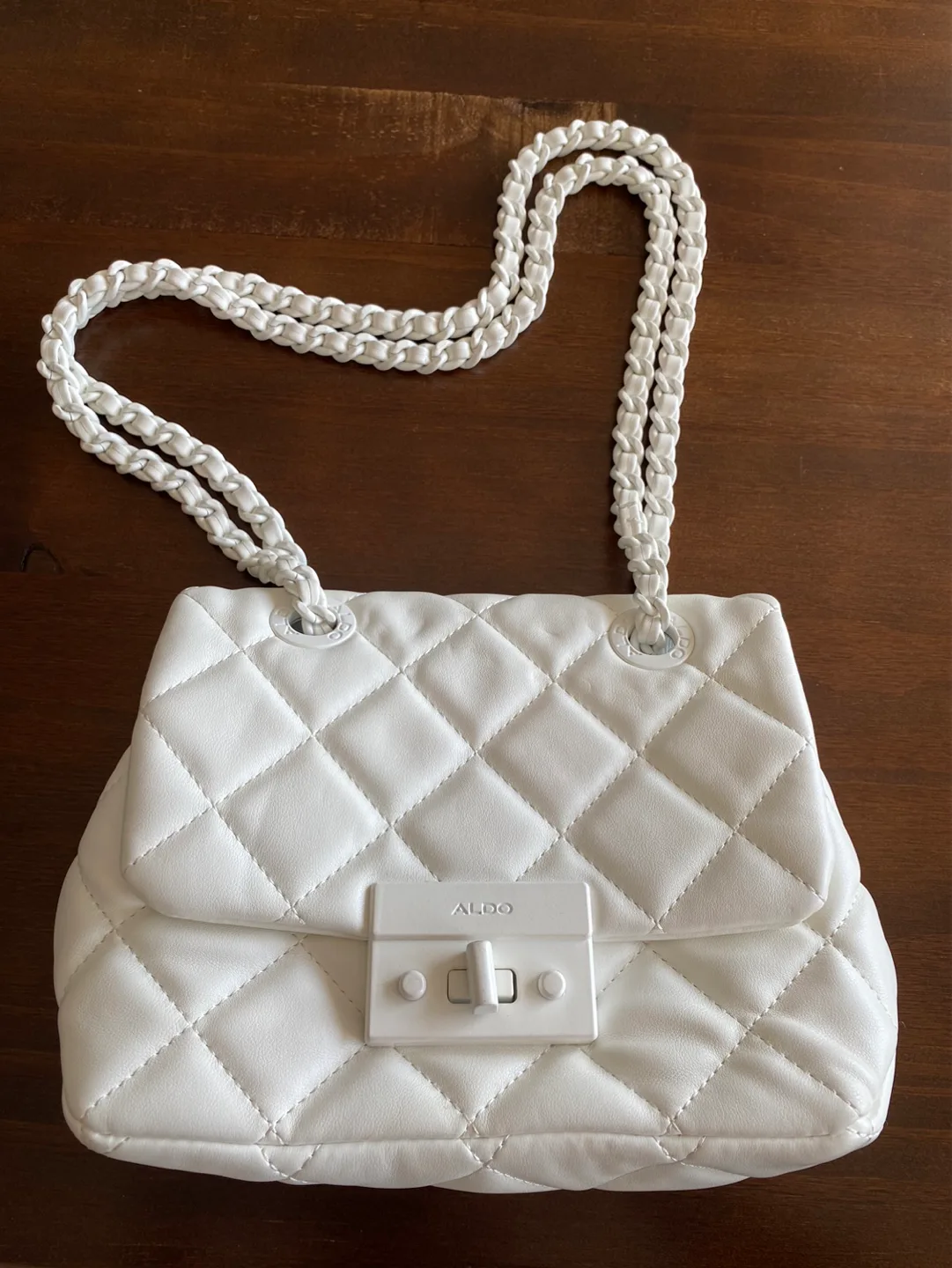 White quilted ALDO shoulder bag thumbnail