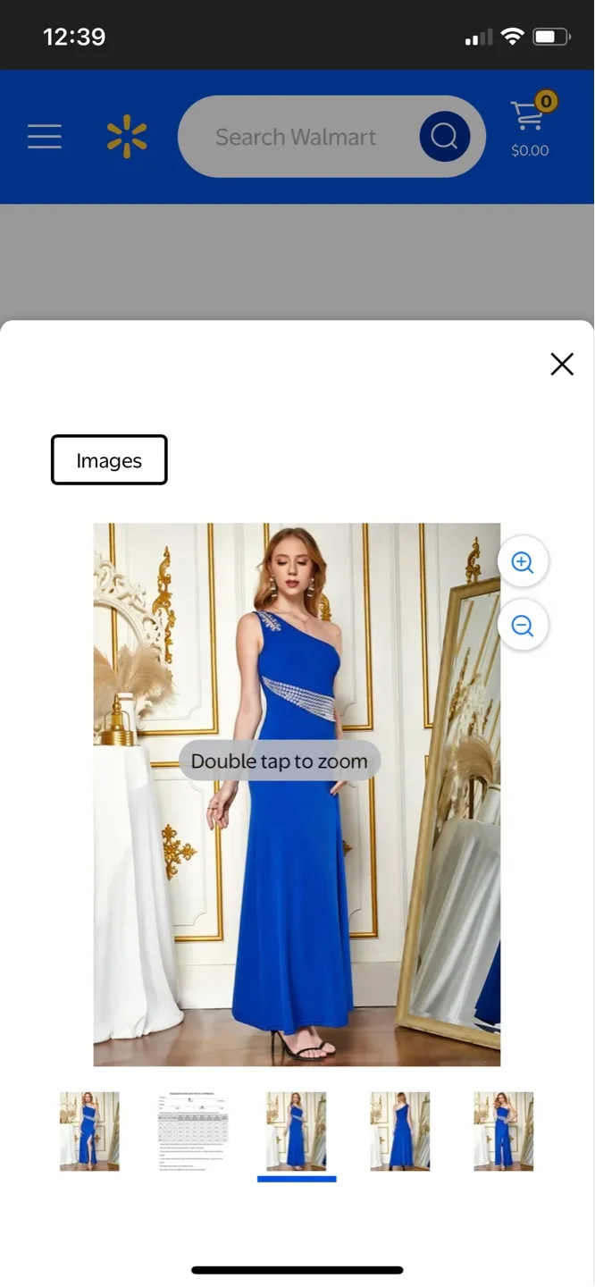 Angel Fashion Elegant One Shoulder Rhinestone Evening Gown image indicator(5)