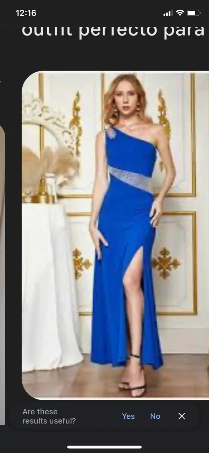 Angel Fashion Elegant One Shoulder Rhinestone Evening Gown image indicator(3)