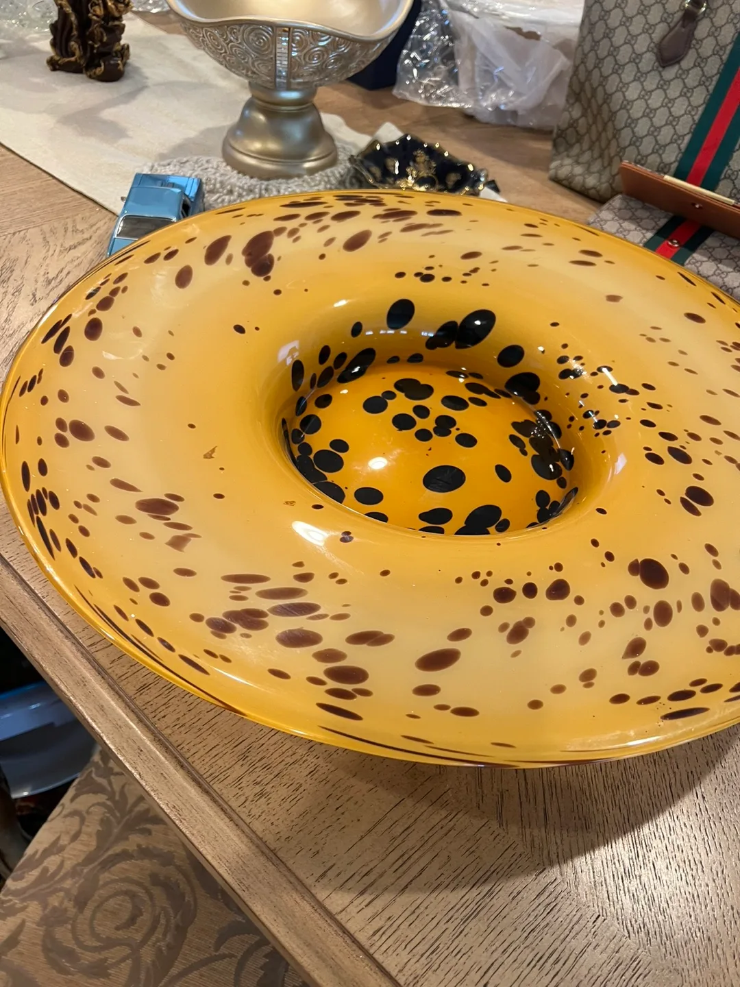 Ornate Gold Framed Oval Mirror & Coastal Painting image indicator(8)