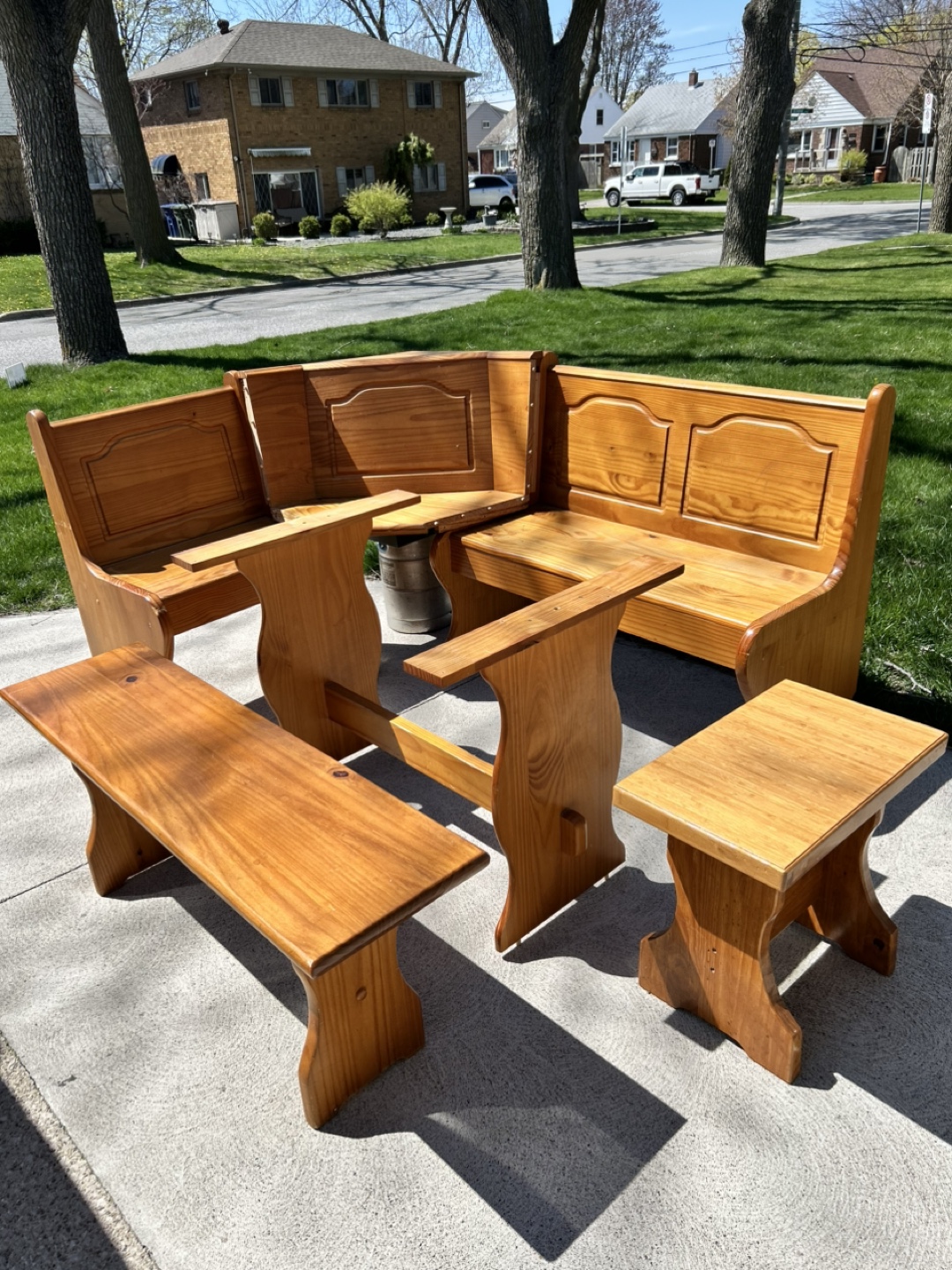 Wooden Corner Bench Set Breakfast nook