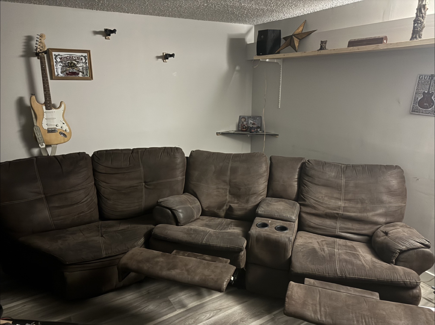 3 piece Brown Reclining Sofa - photo 4