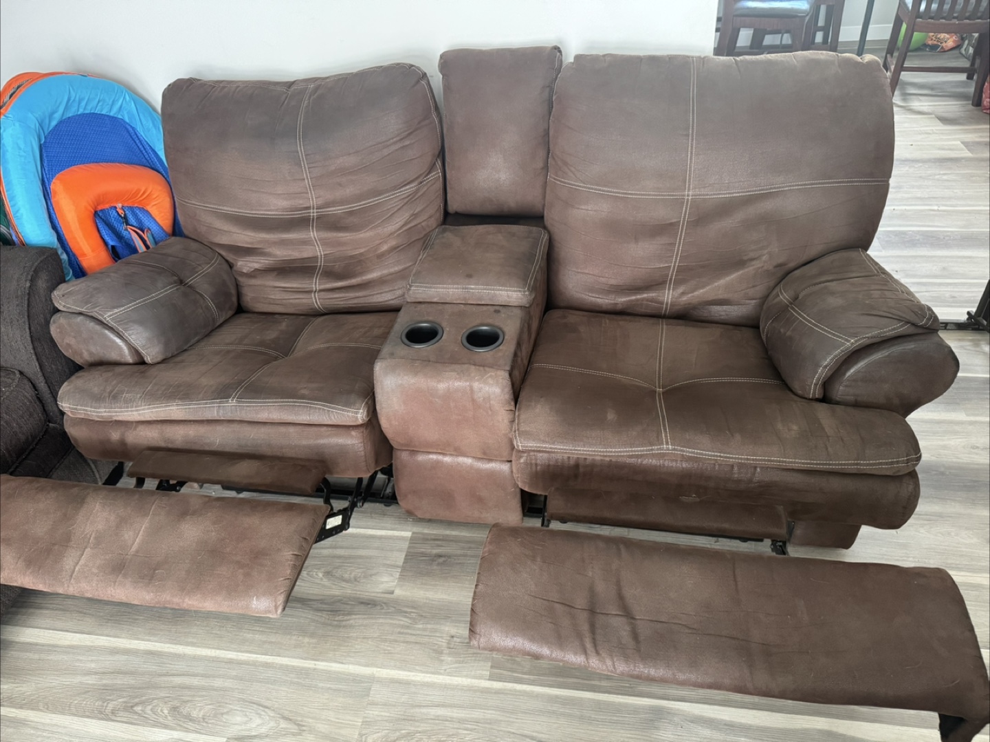 3 piece Brown Reclining Sofa - photo 2