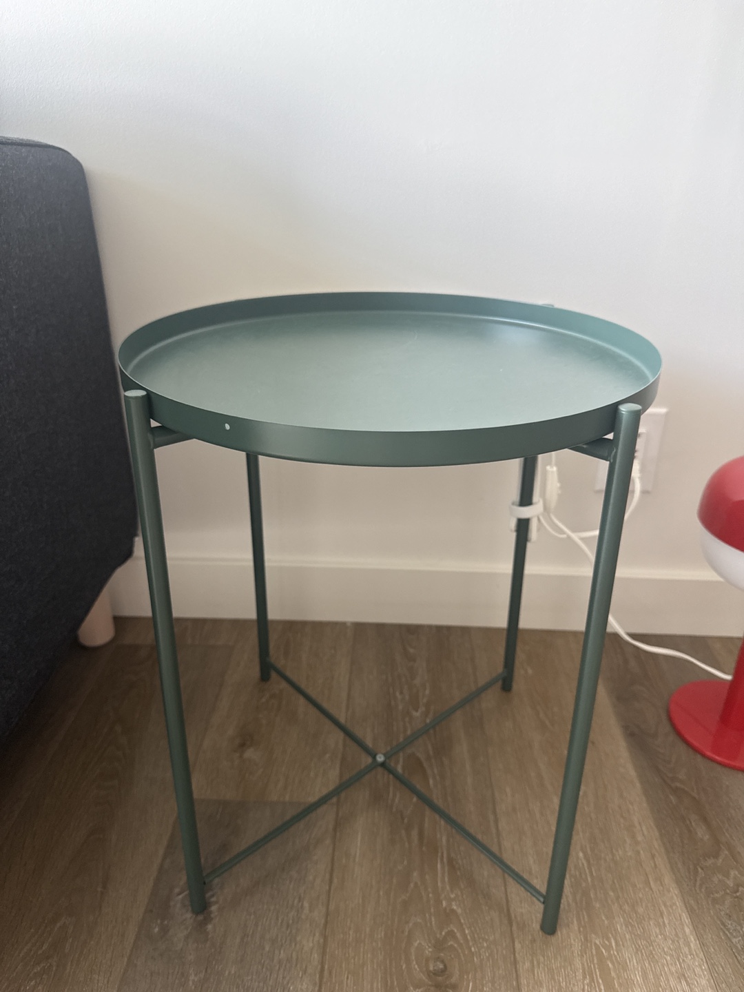 ikea - Round Metal Side Table - Sage Green