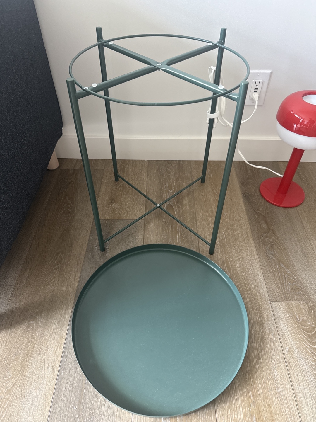 ikea - Round Metal Side Table - Sage Green - photo 3