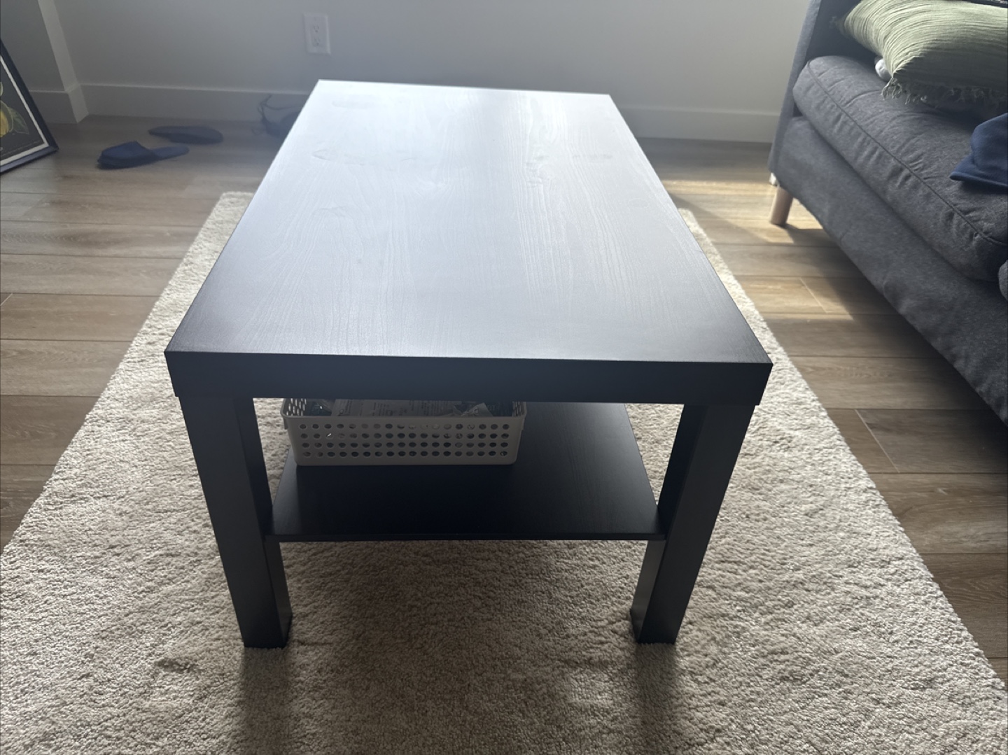 ikea - Black Coffee Table with Shelf - photo 2