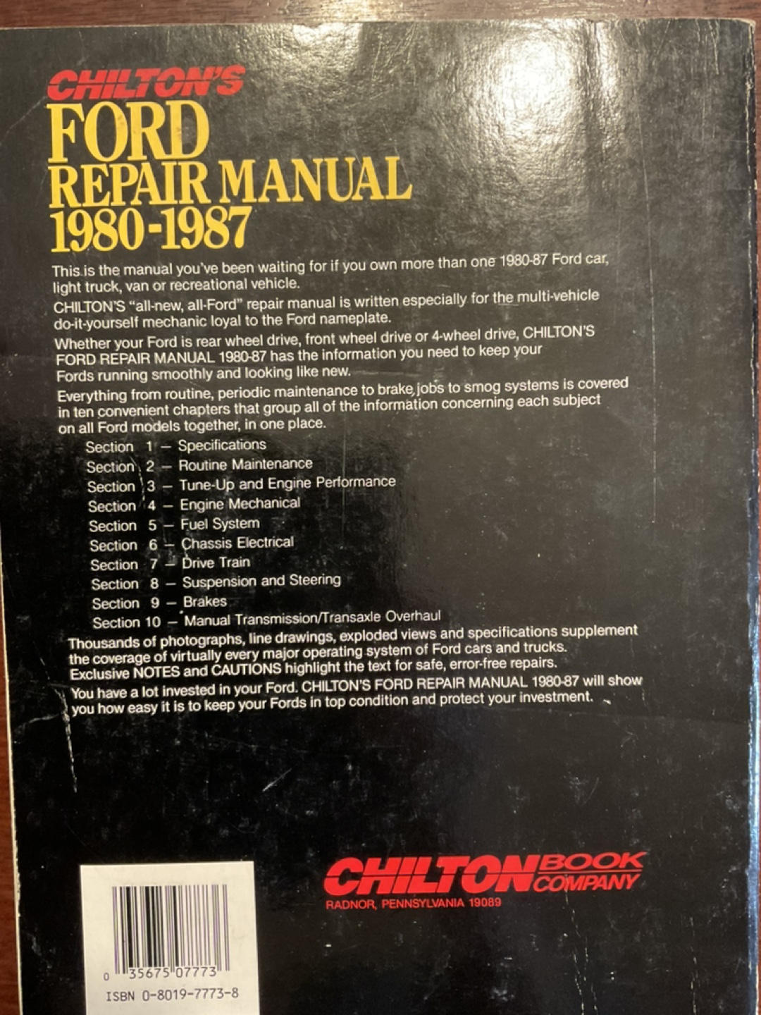 FORD REPAIR MANUAL 1980-87 - photo 2