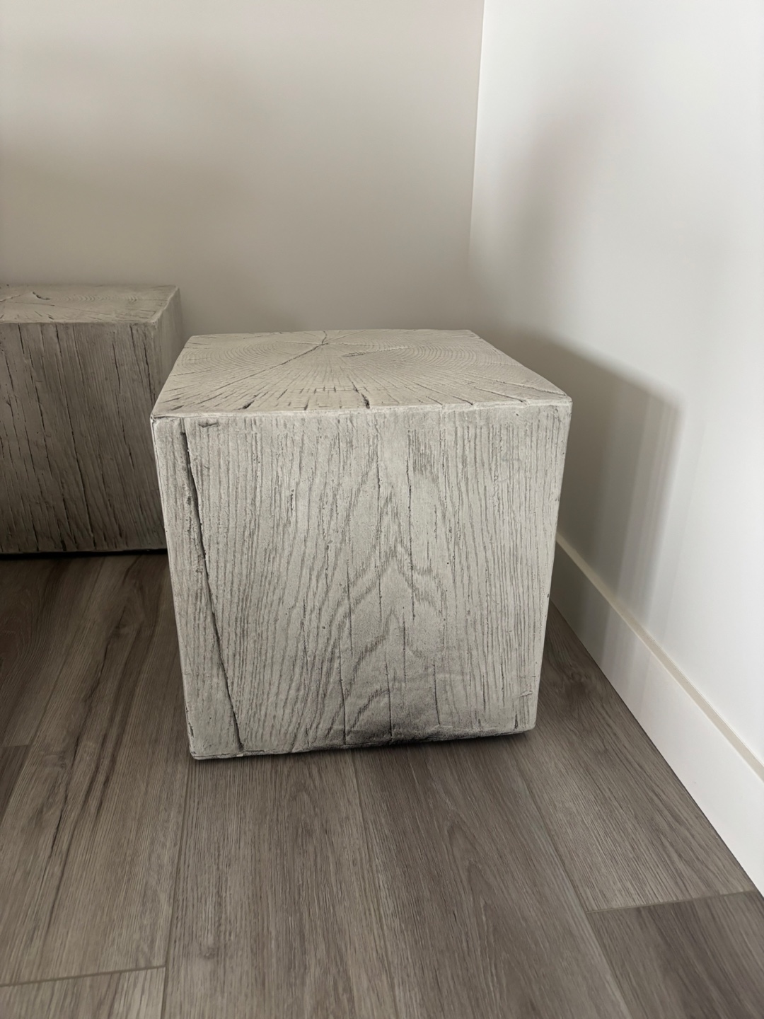Unique Concrete & Wood Cube Side Table - photo 2