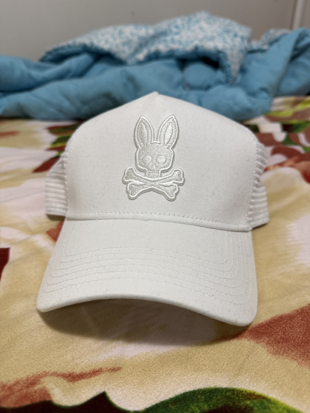 Psycho Bunny White Trucker Hat