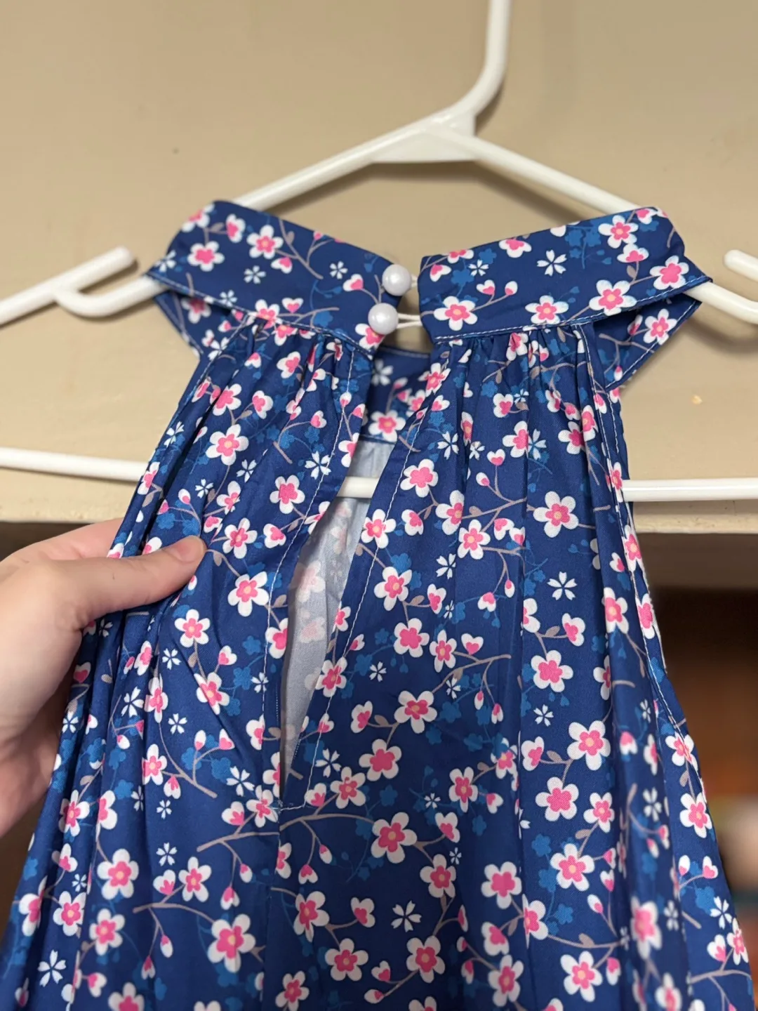 Women's Blue Floral Halter Dress image indicator(3)