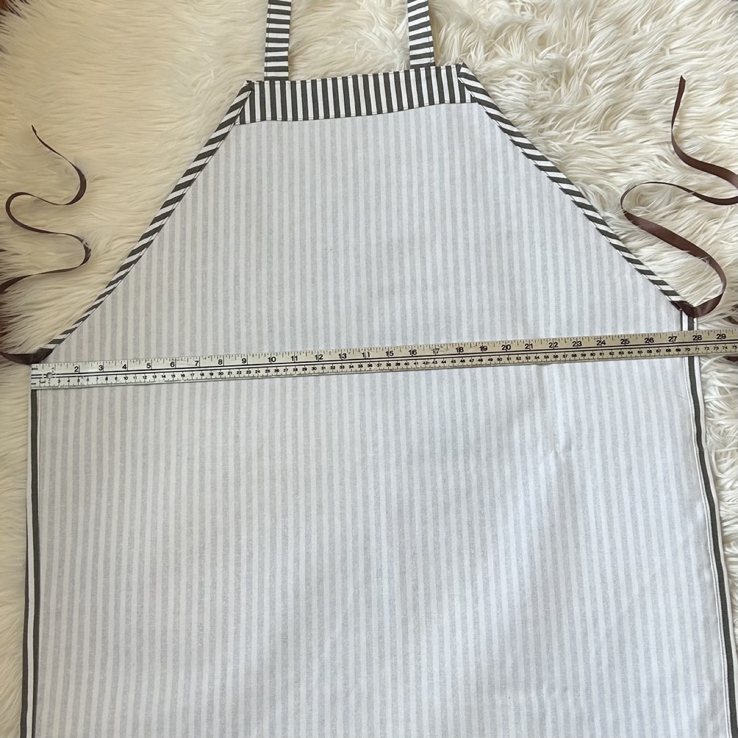 Handmade Stylish Striped Canvas Apron Size XXL Unisex - photo 5