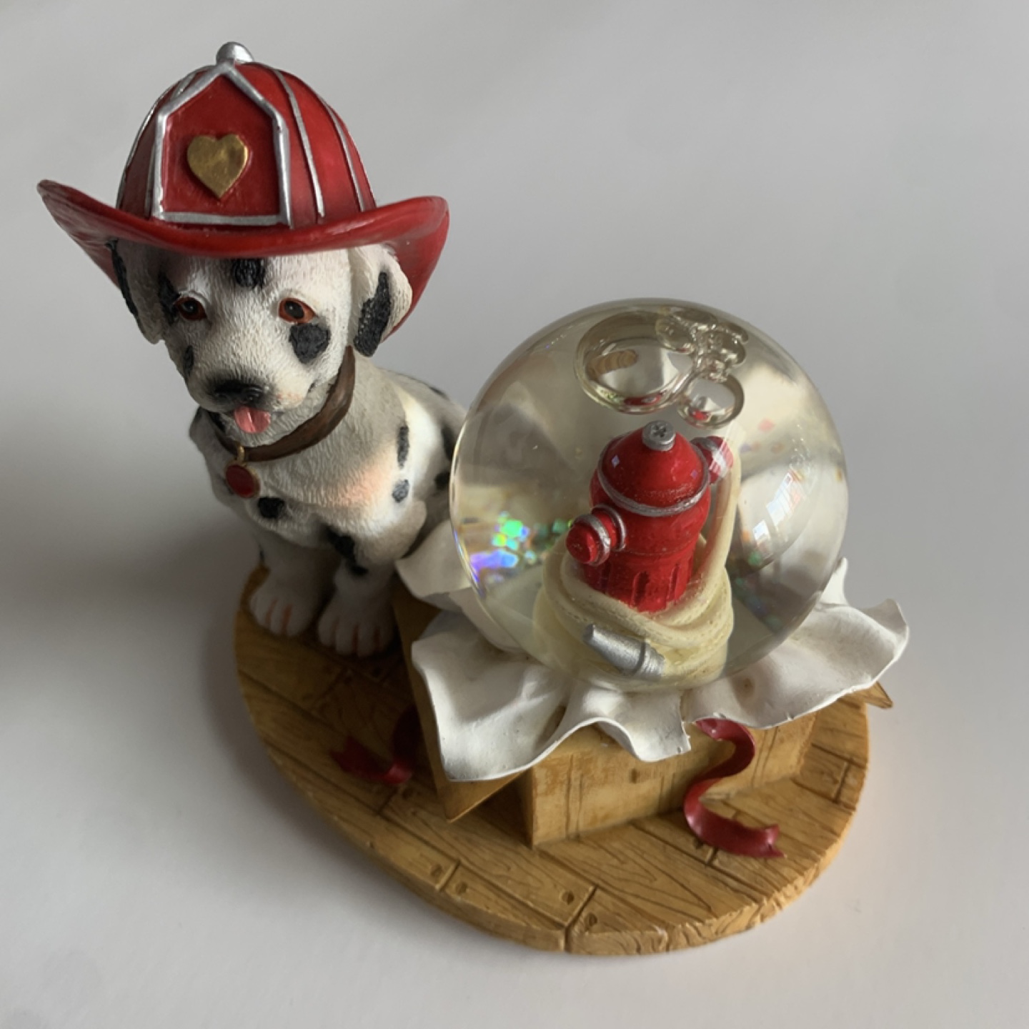 Dalmatian Firefighter Snow Globe Figurine