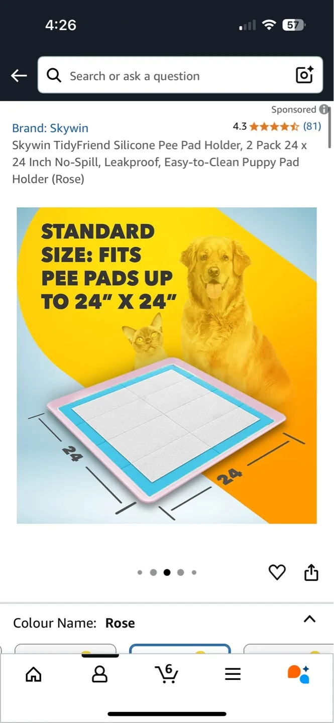 Silicone Puppy Pee Pad Holder - Rose (2 - units) image indicator(3)