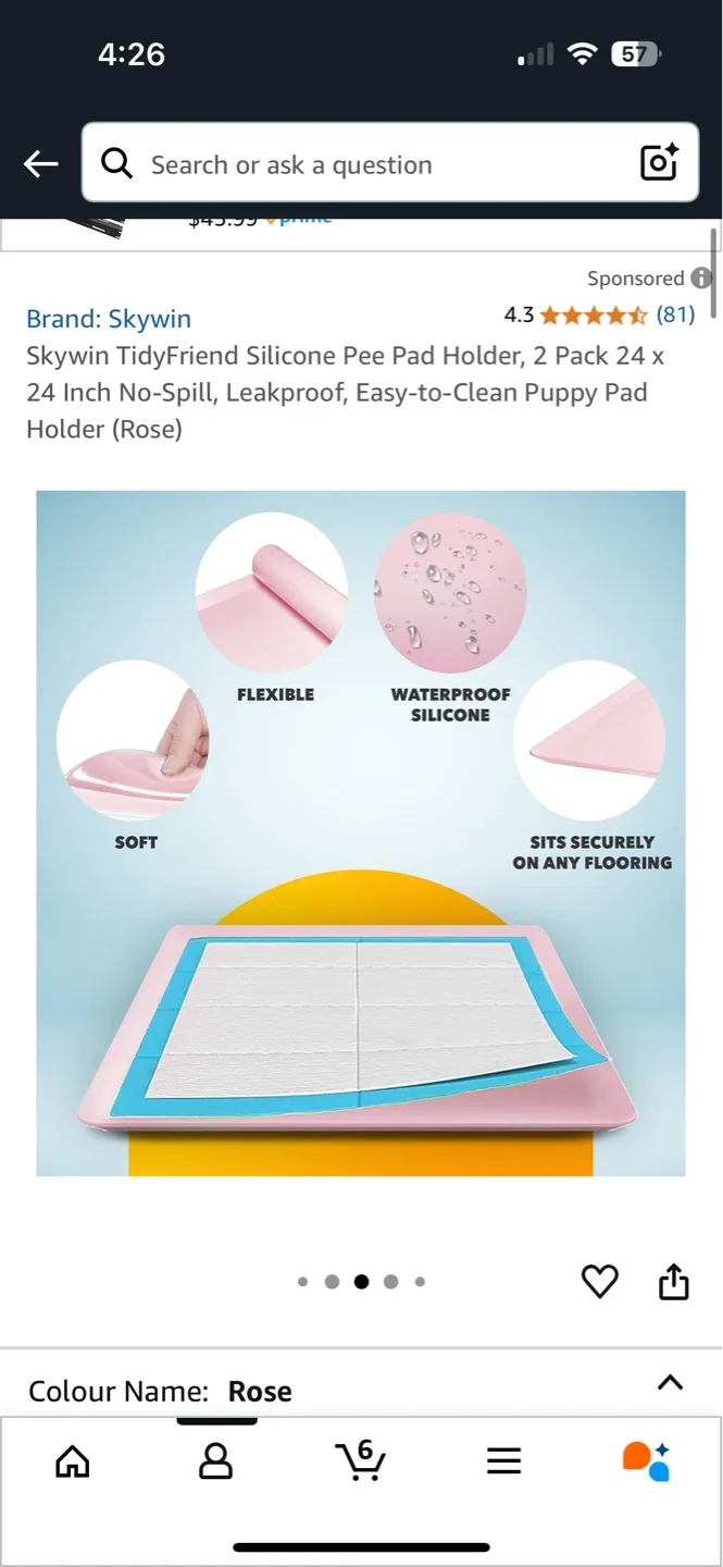 Silicone Puppy Pee Pad Holder - Rose (2 - units) image indicator(4)