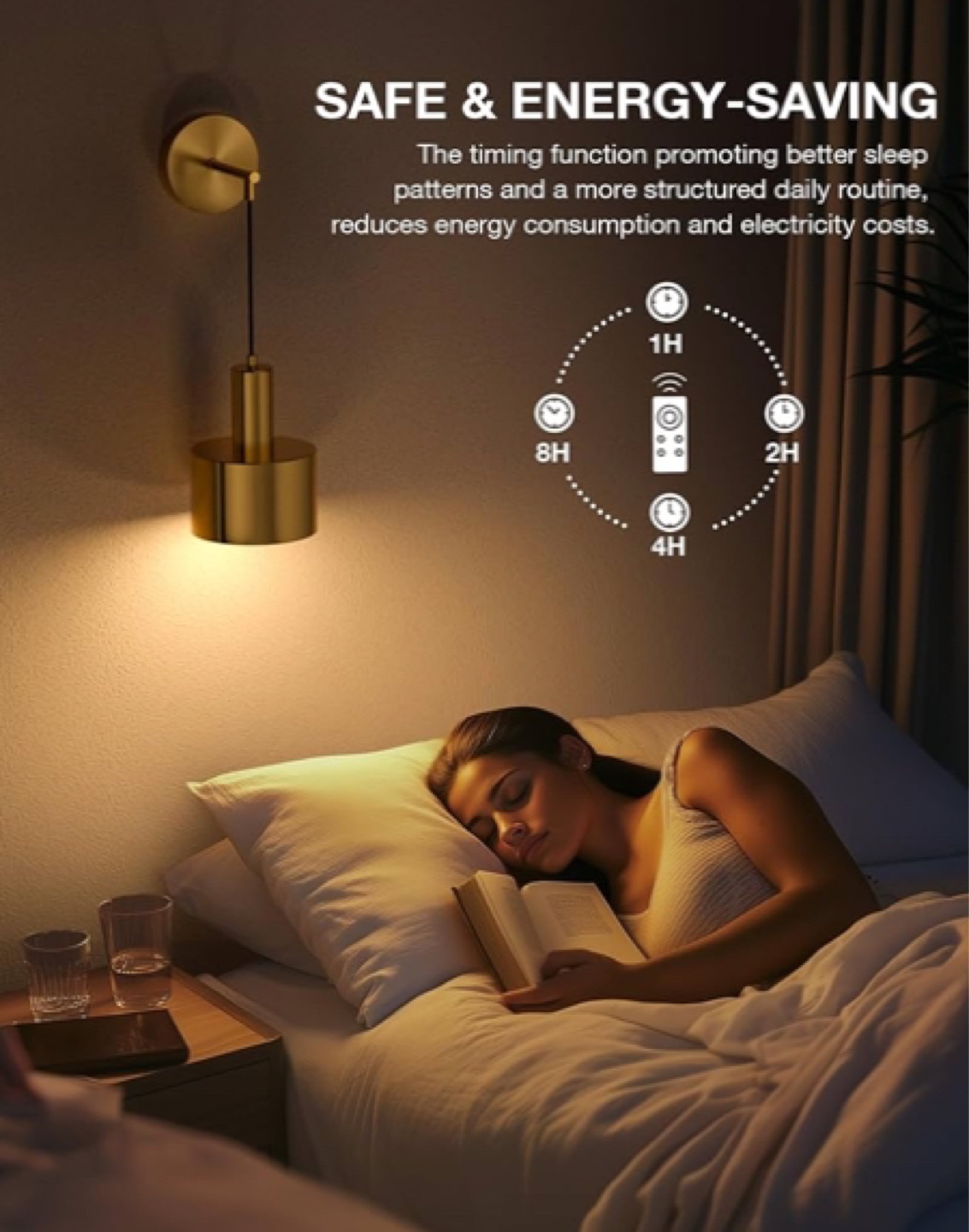 Pair of Modern Gold Wall Lamps with Remote Control & RGB - photo 4