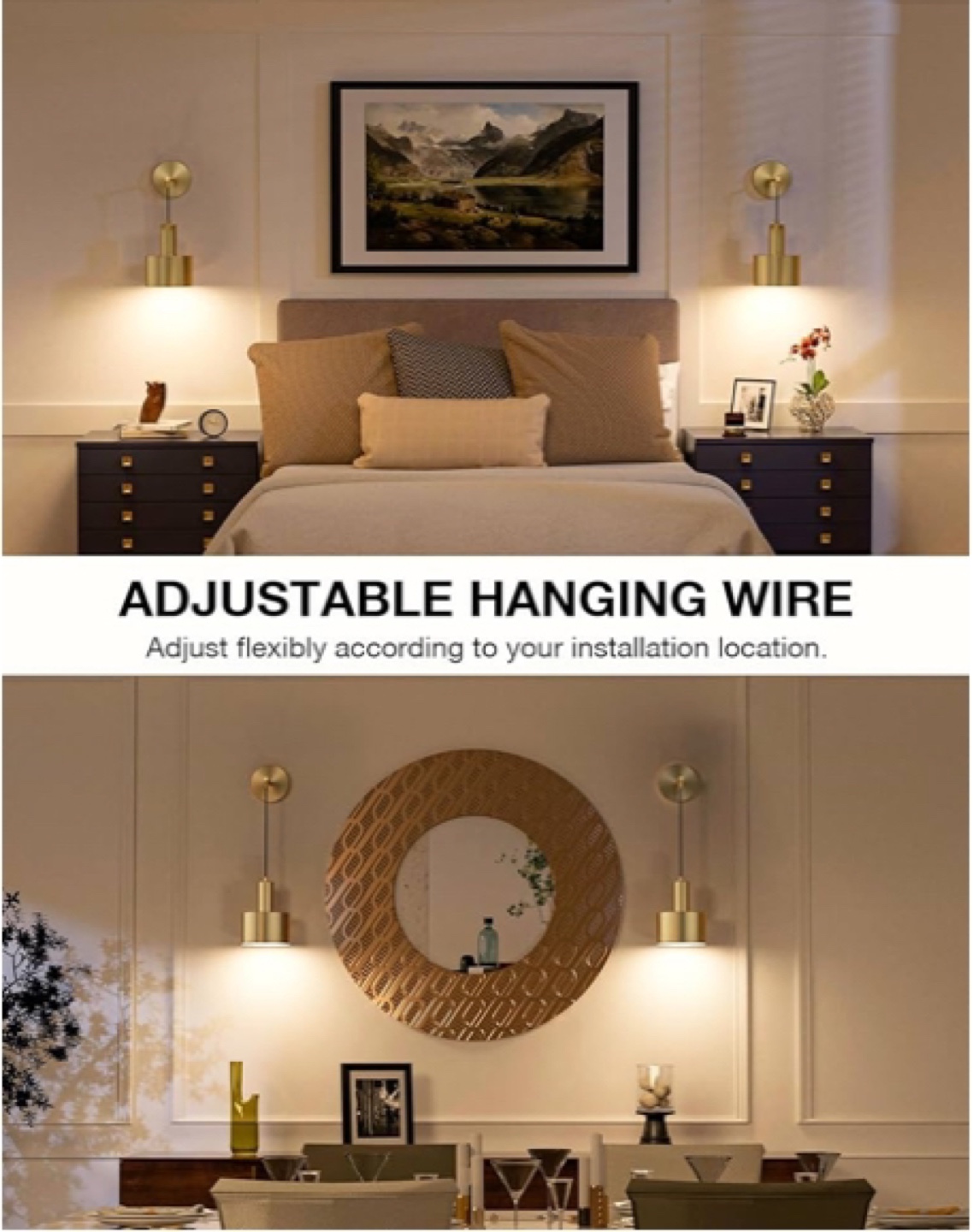 Pair of Modern Gold Wall Lamps with Remote Control & RGB - photo 5