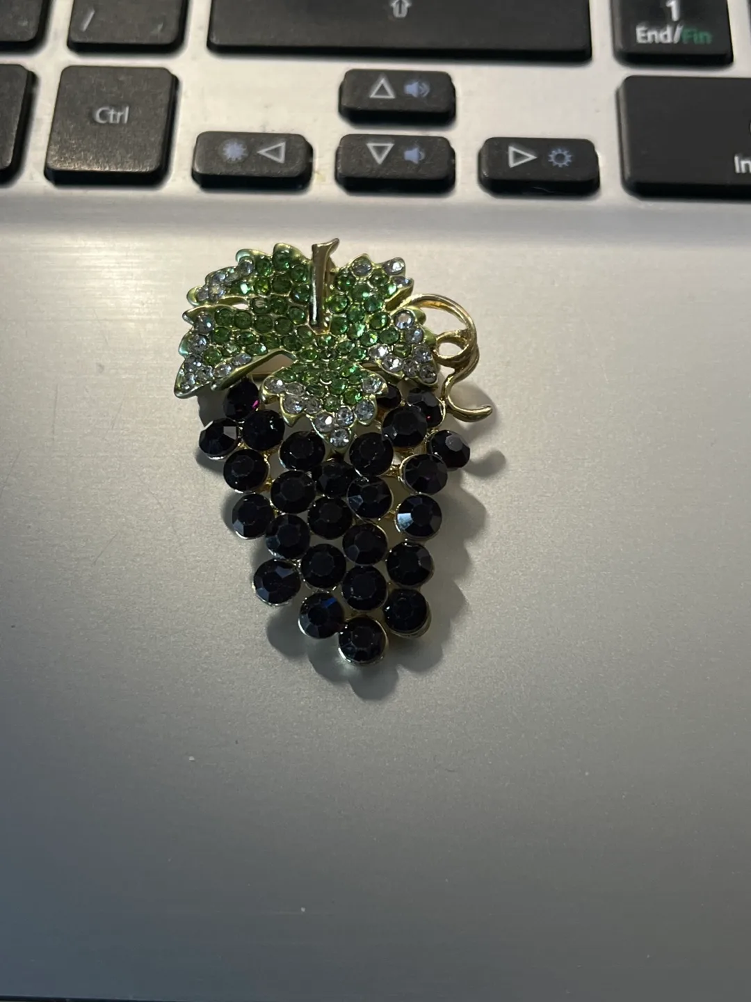 Grape cluster brooch thumbnail