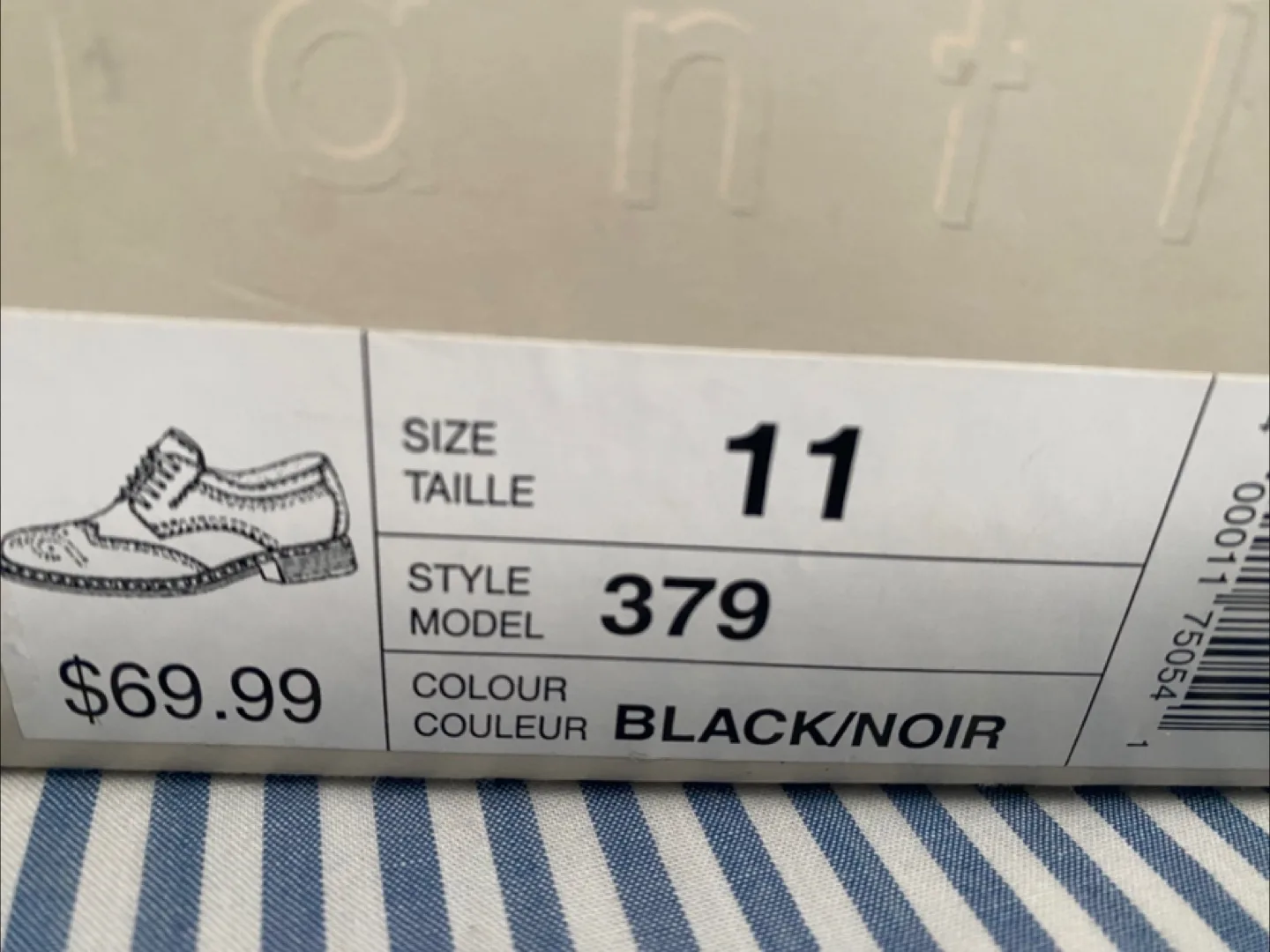 New Mantles Men's Black Leather Wingtip Oxford Shoes - Size 11 image indicator(3)