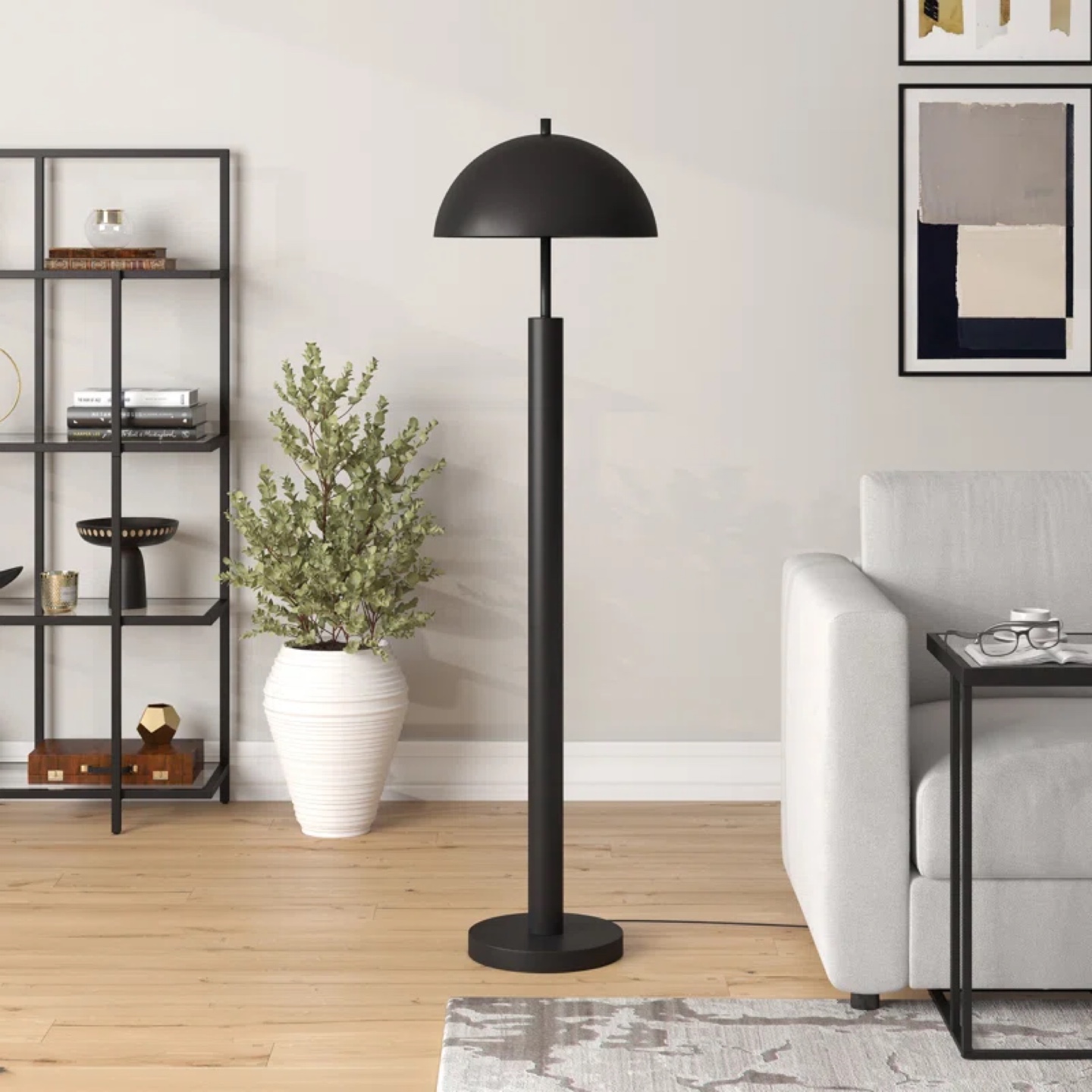 Rialta 58” Black Floor Lamp with 2 bulbs – Stylish & Modern