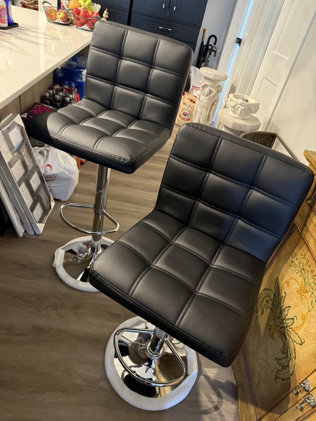 2 BLACK BAR STOOLS 4 SALE