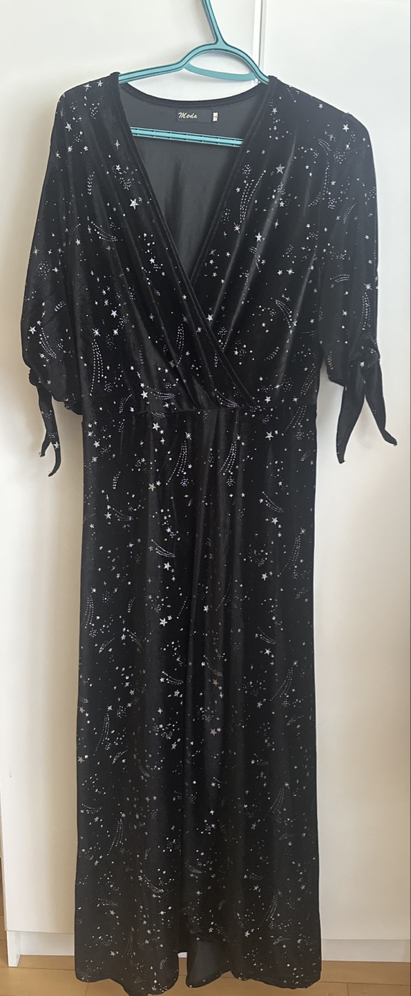 Black Velvet Maxi Dress with Stars - photo 3