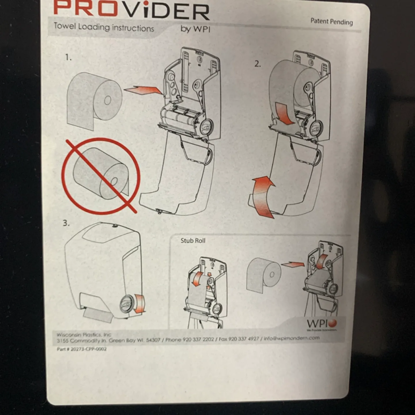 PROVIDER by WPI Black Paper Towel Dispenser image indicator(8)