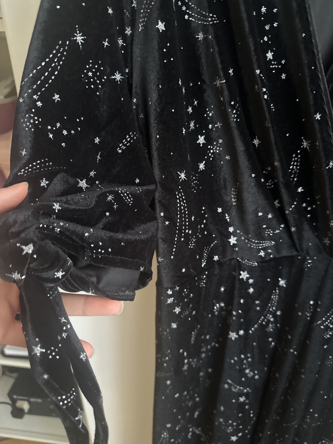 Black Velvet Maxi Dress with Stars - photo 5