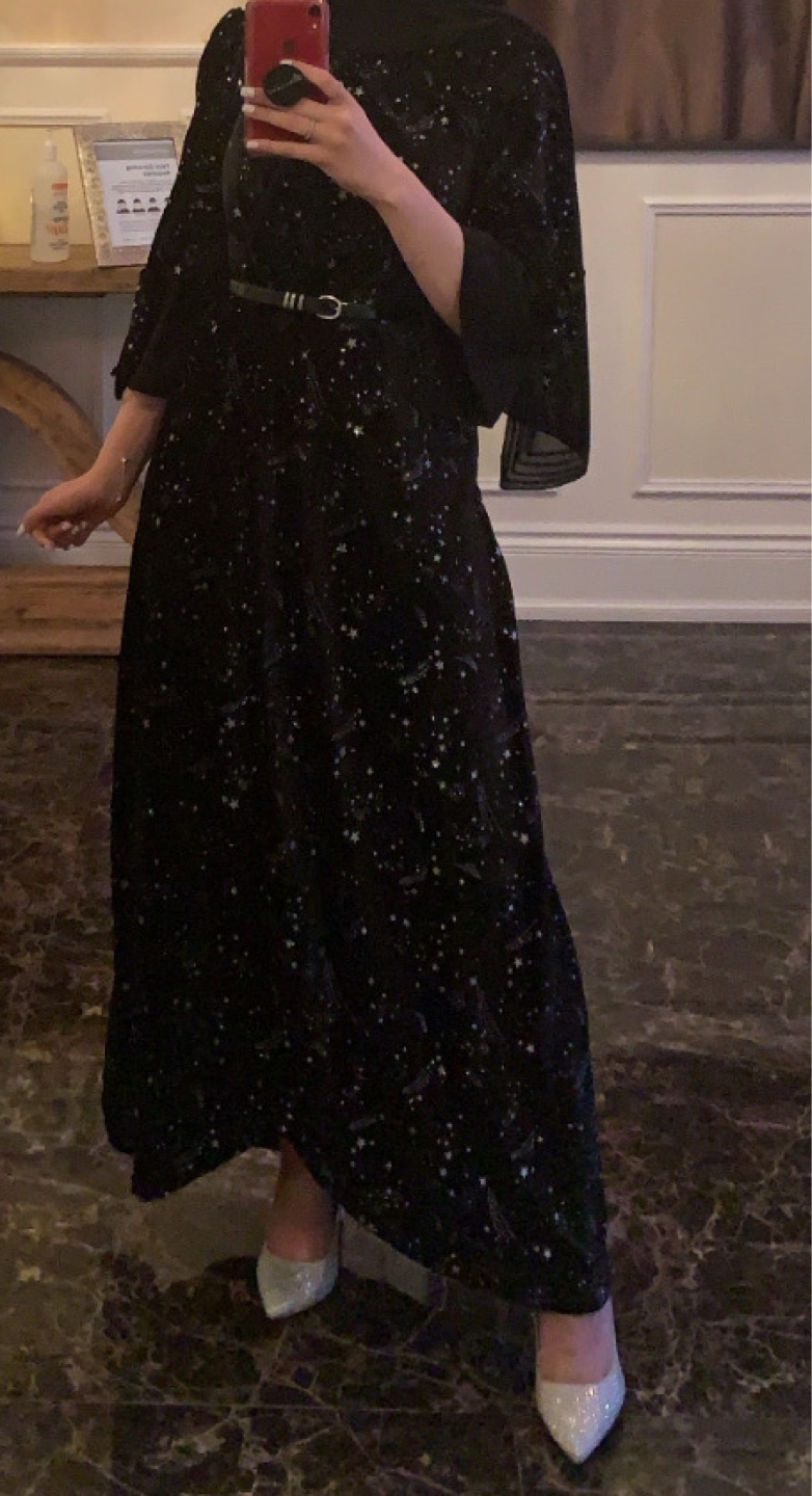 Black Velvet Maxi Dress with Stars - photo 2