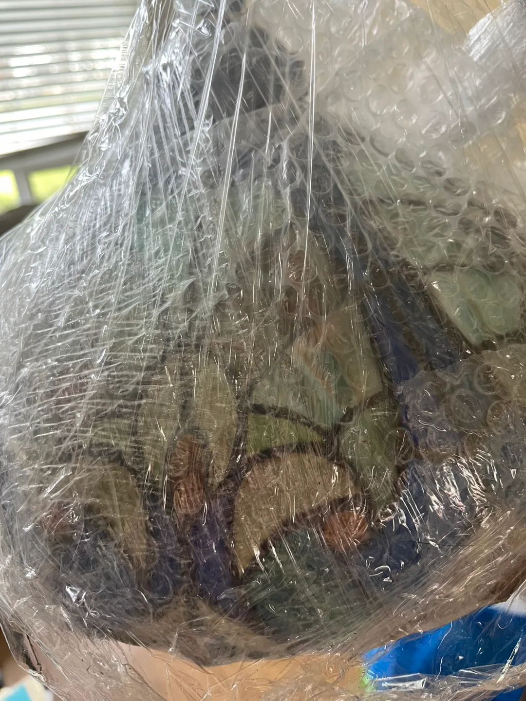 Tiffany Style Floor Lamp, Blue and Green Stained Glass Shade image indicator(6)