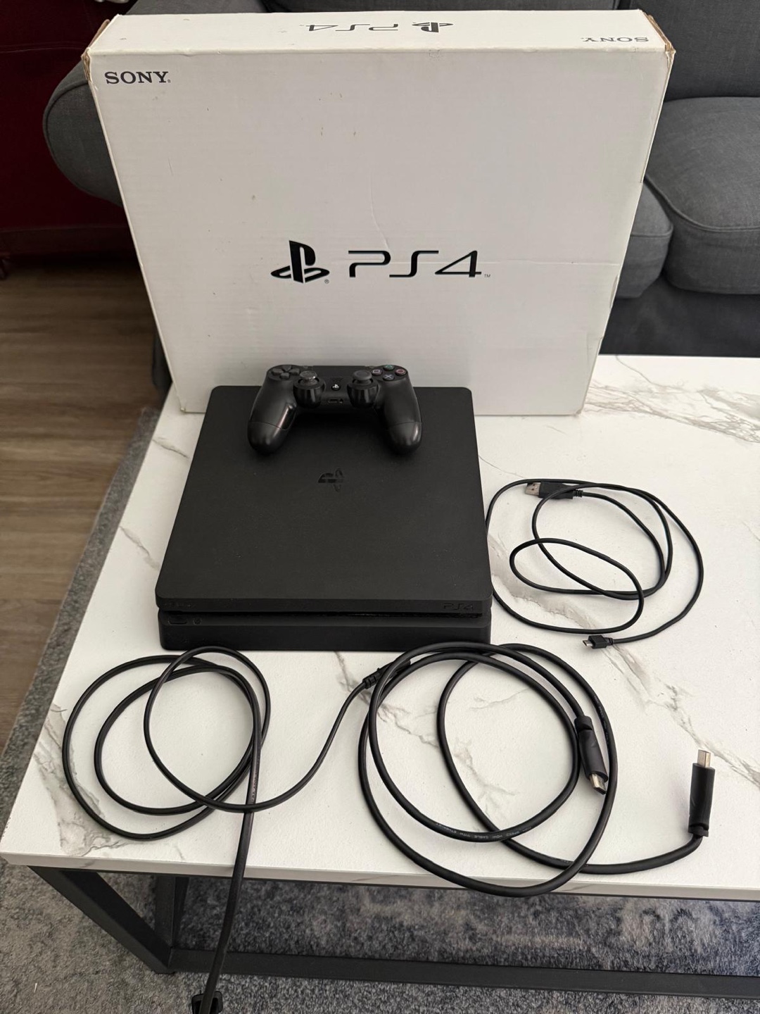 Sony PlayStation 4 Slim Console with Controller and Cables
