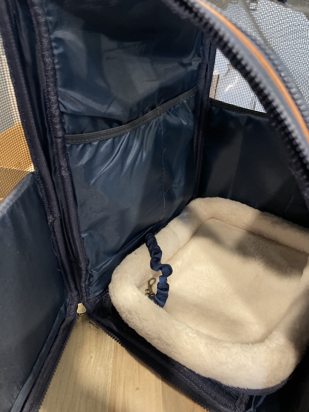 Pet Carrier Backpack - Navy Blue and Brown - photo 3