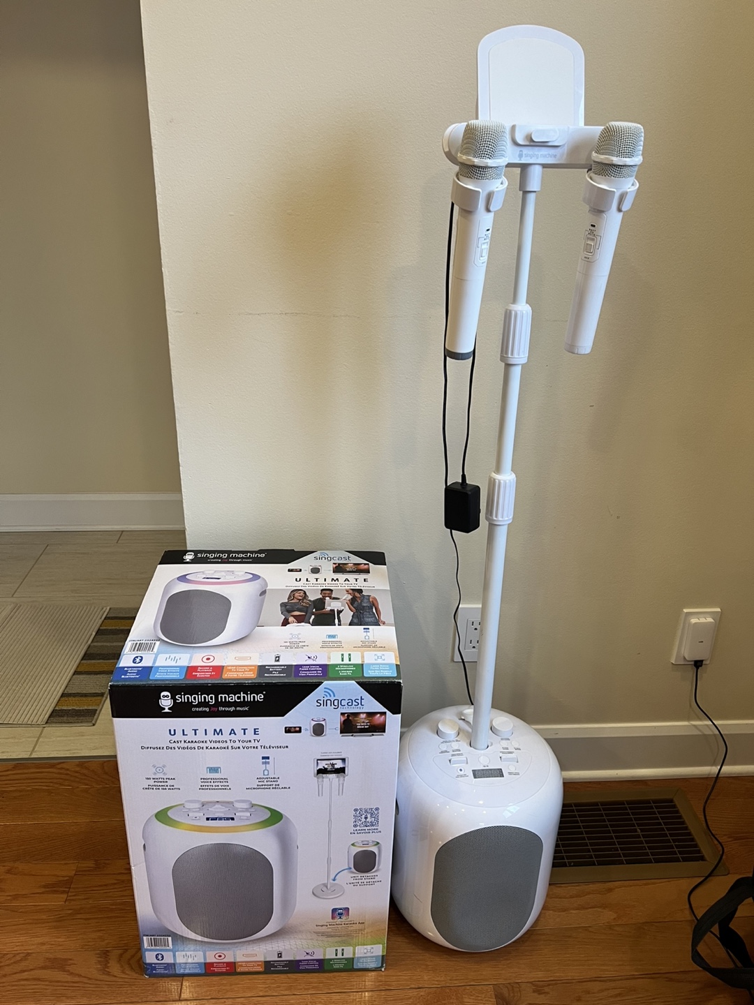 Singcast Ultimate Karaoke Machine with Stand and 2 Microphones