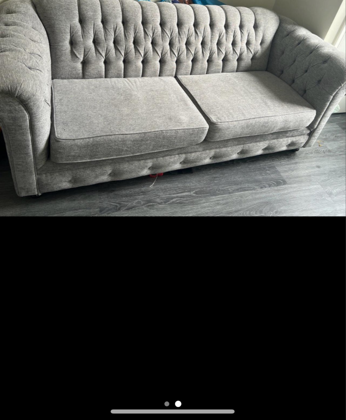 Grey Tufted Sofa - photo 2
