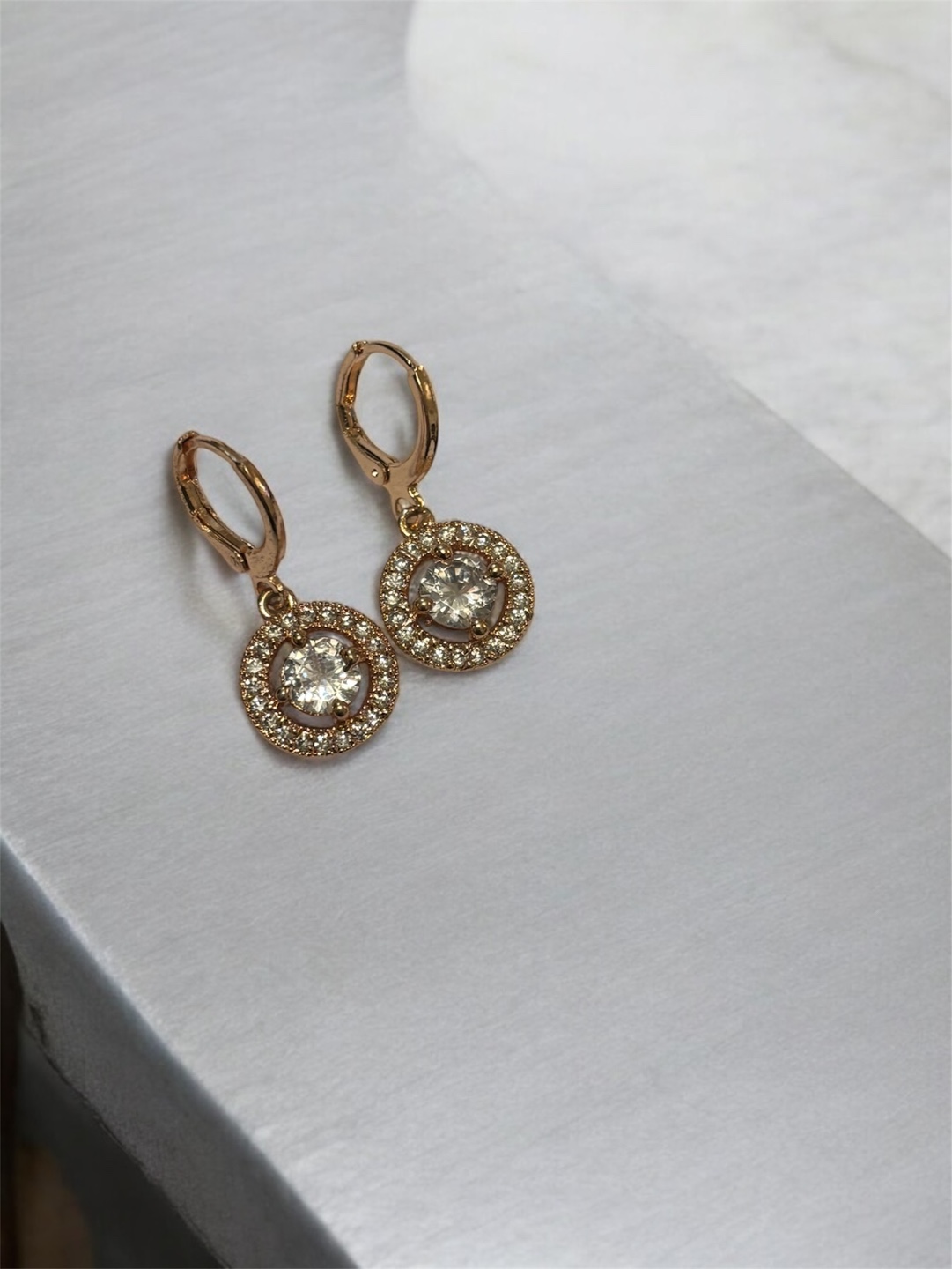 Gold Crystal Drop Earrings