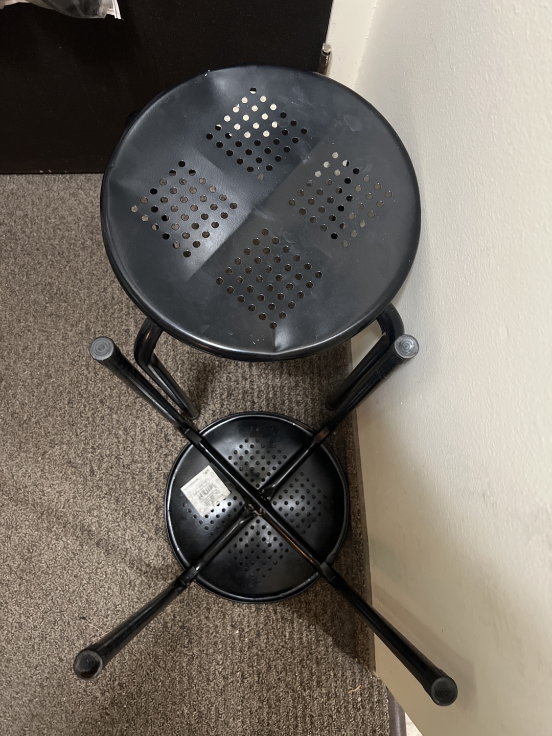 Set of Two Black Metal Stools - photo 3