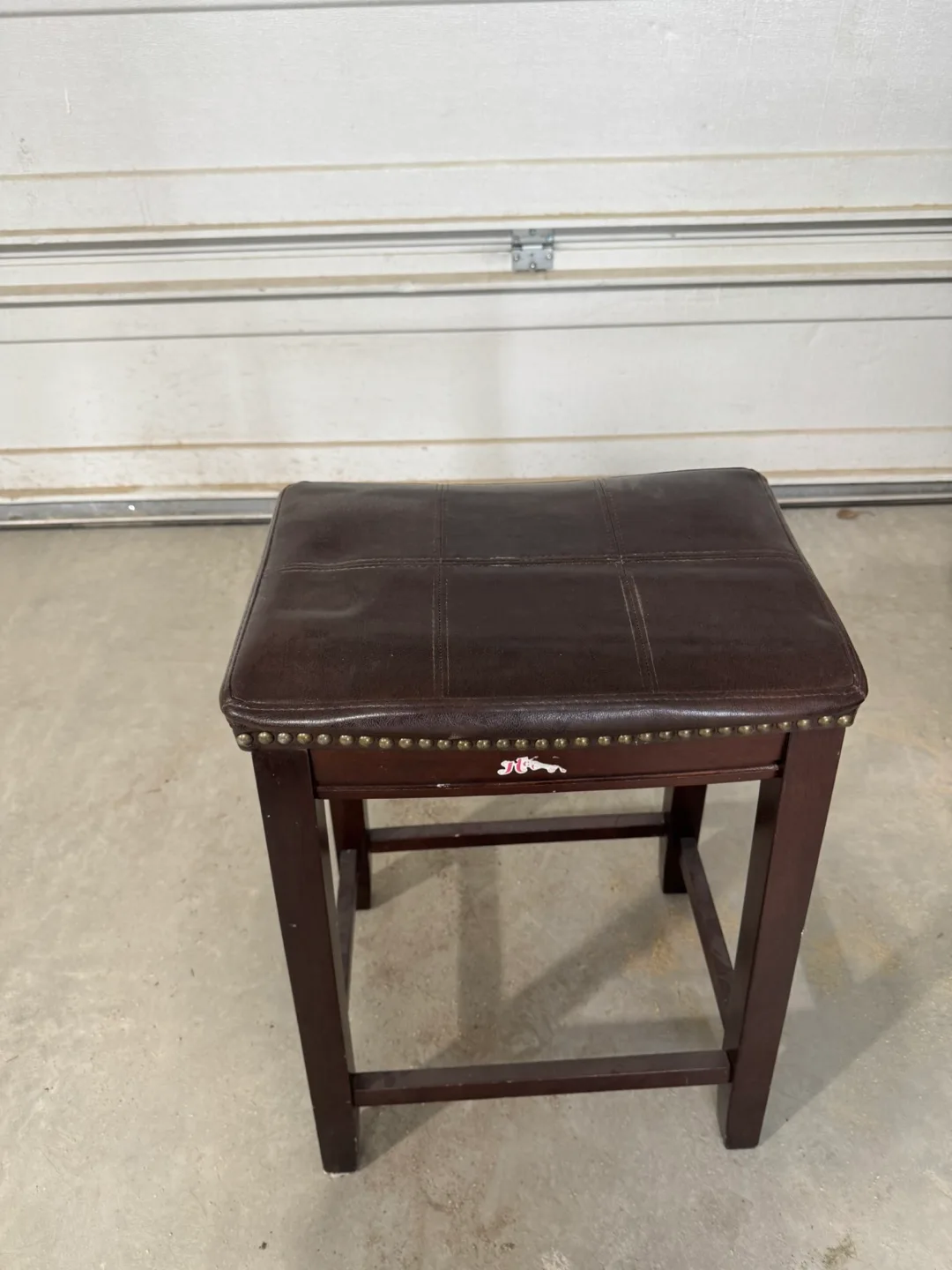 Brown Leatherette Stool